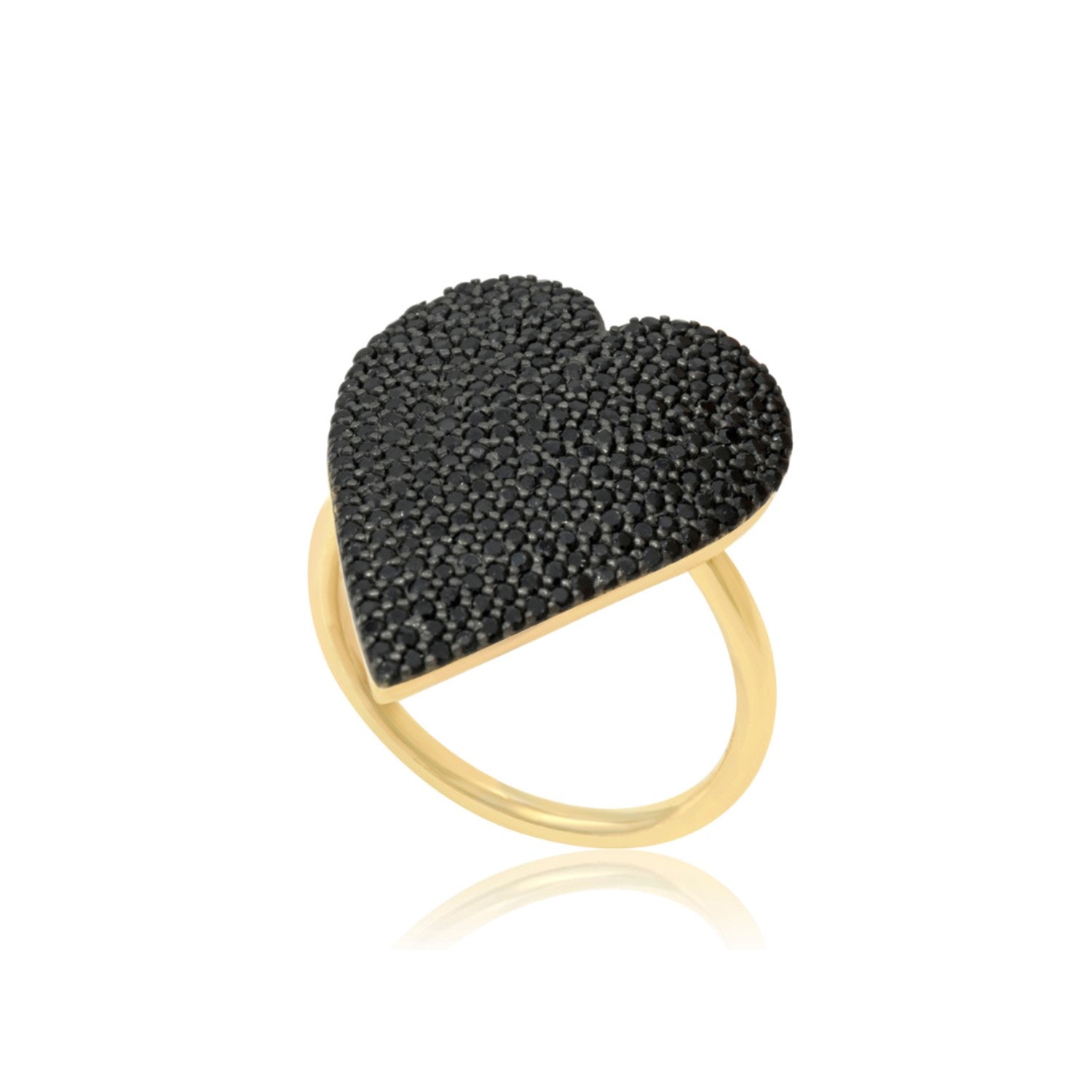 Pave Heart Ring - Black