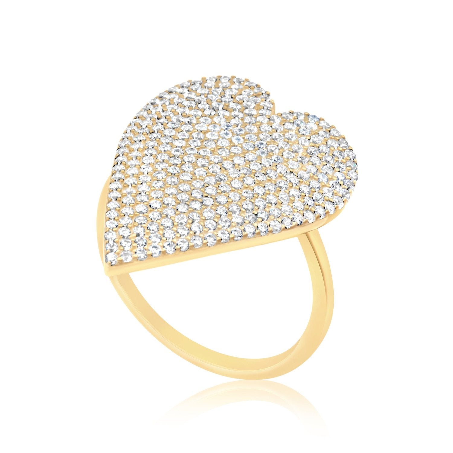 Pave Heart Ring - Gold