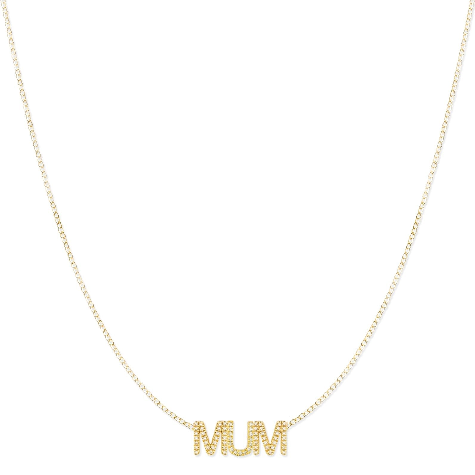 Pavé Mum Necklace - Yellow Gold