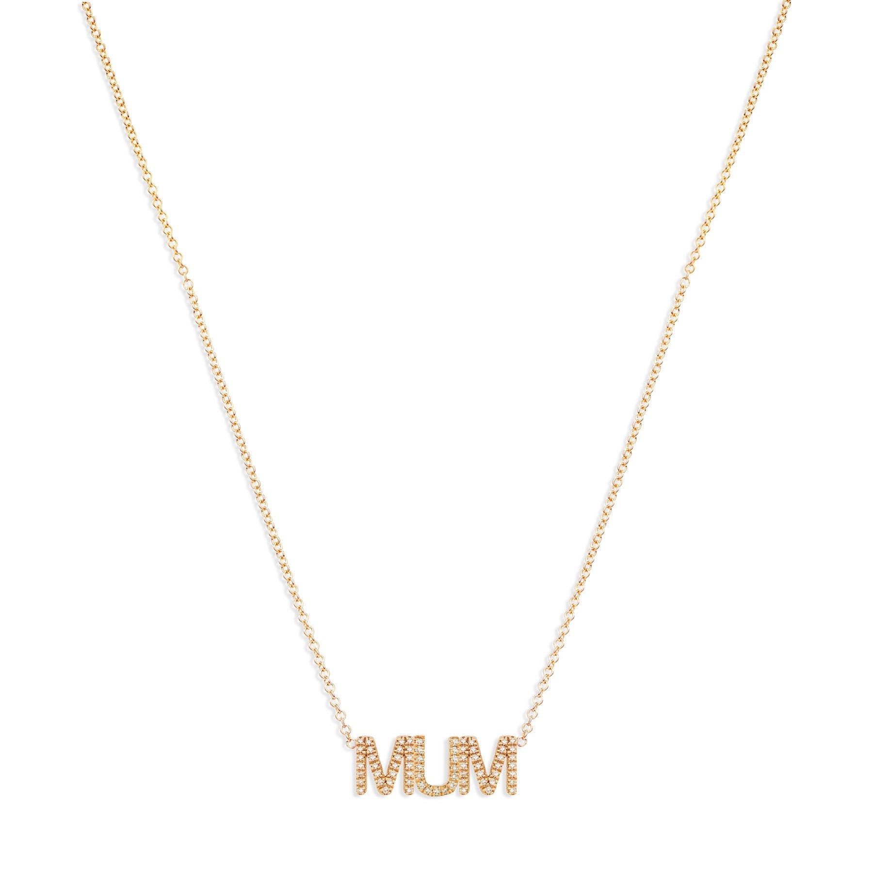 Pavé Mum Necklace - Rose Gold