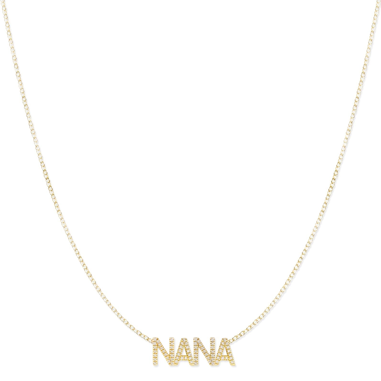 Pavé Nana Necklace - Yellow Gold