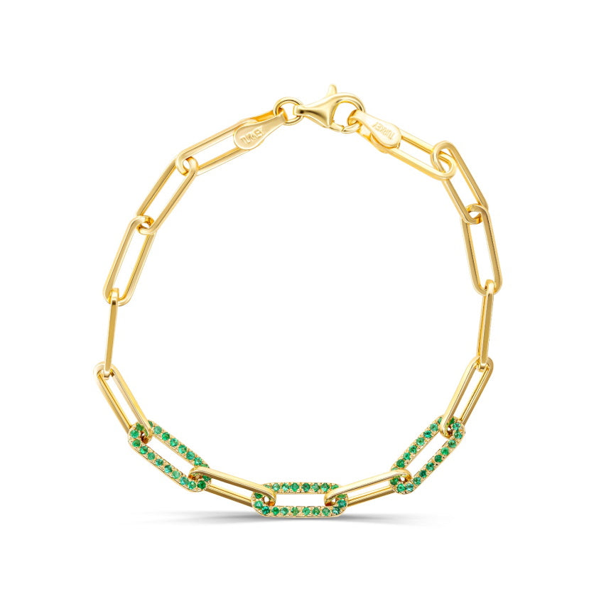 Pave Paperclip Bracelet