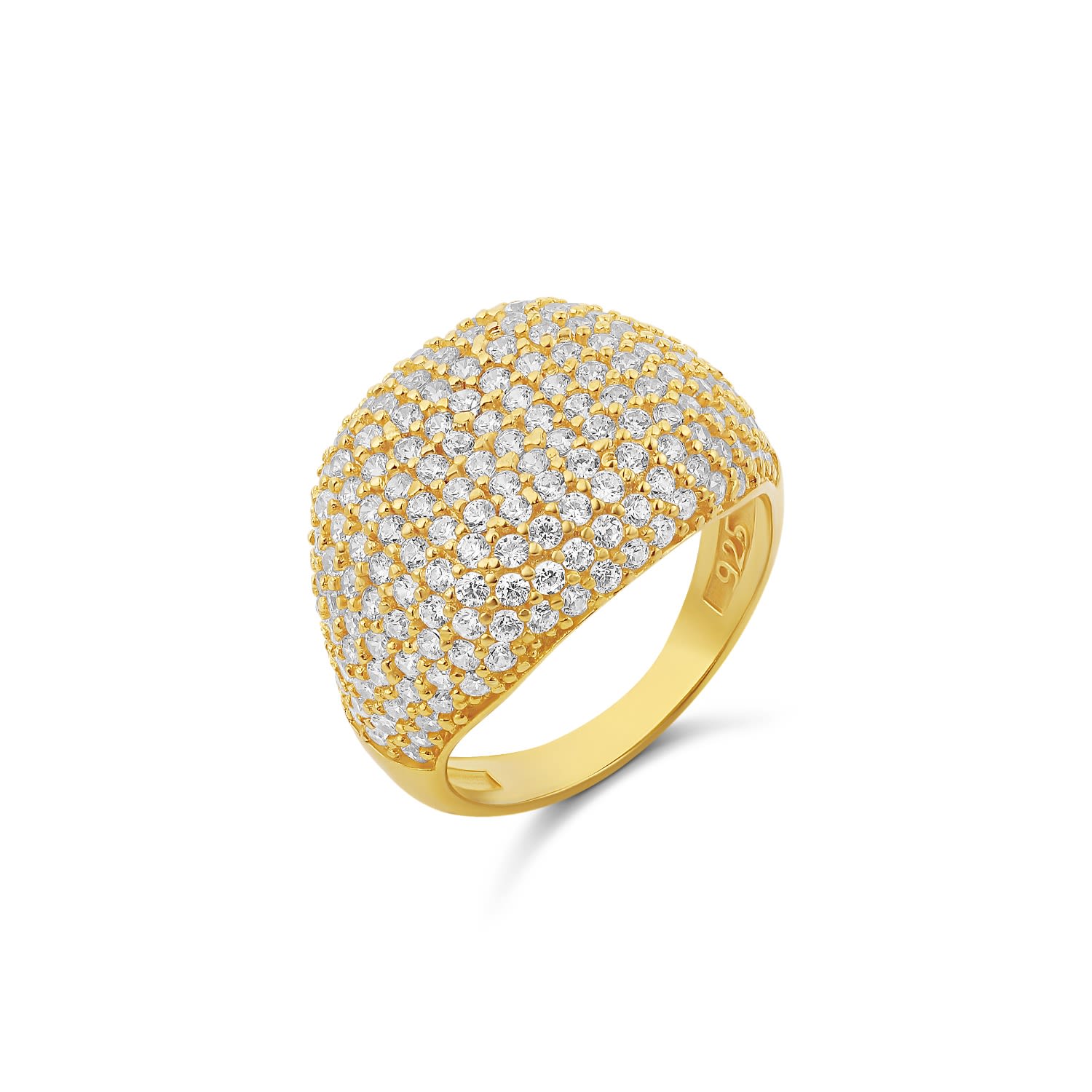 Pave Signet Ring - Gold