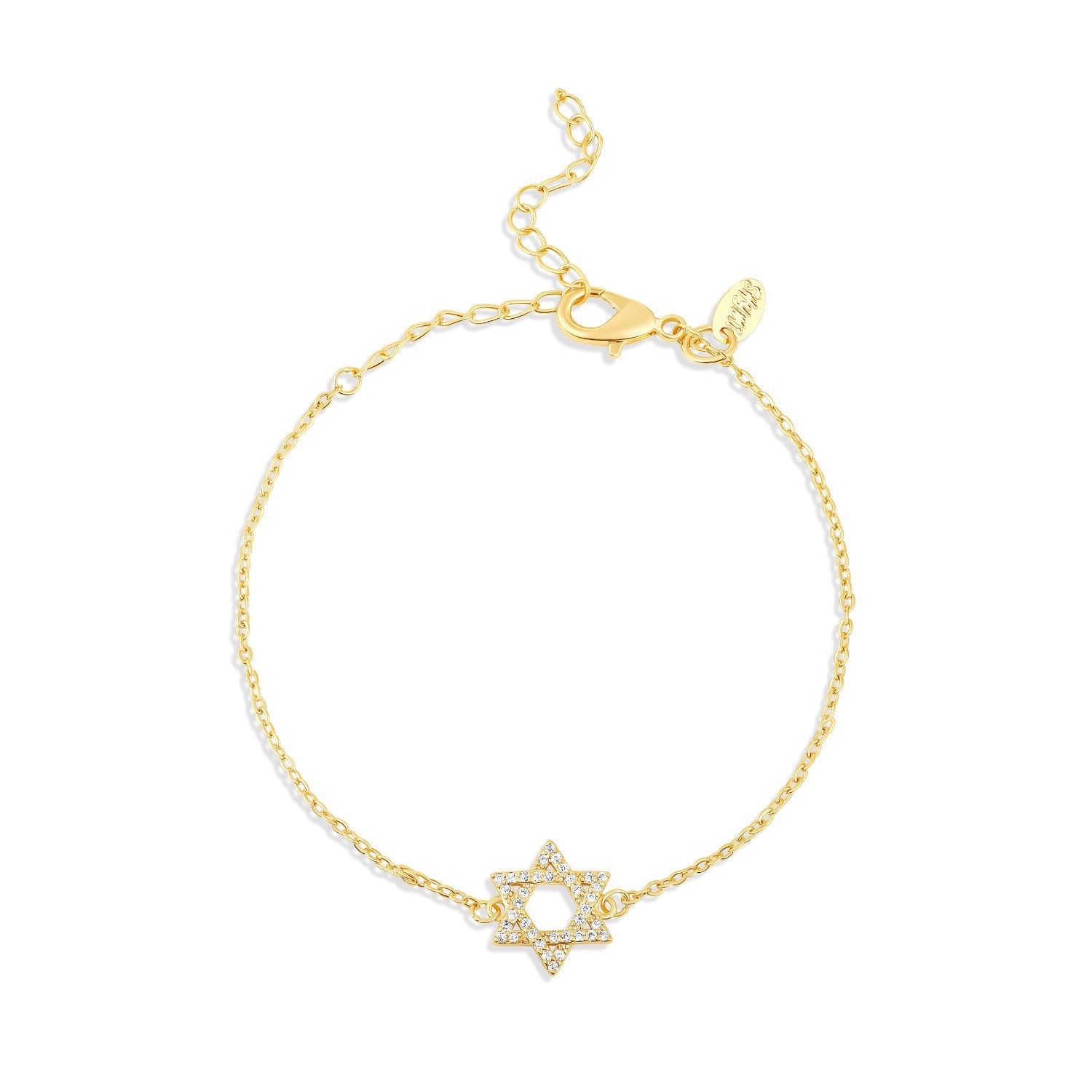 Pave Star Of David Bracelet - Gold