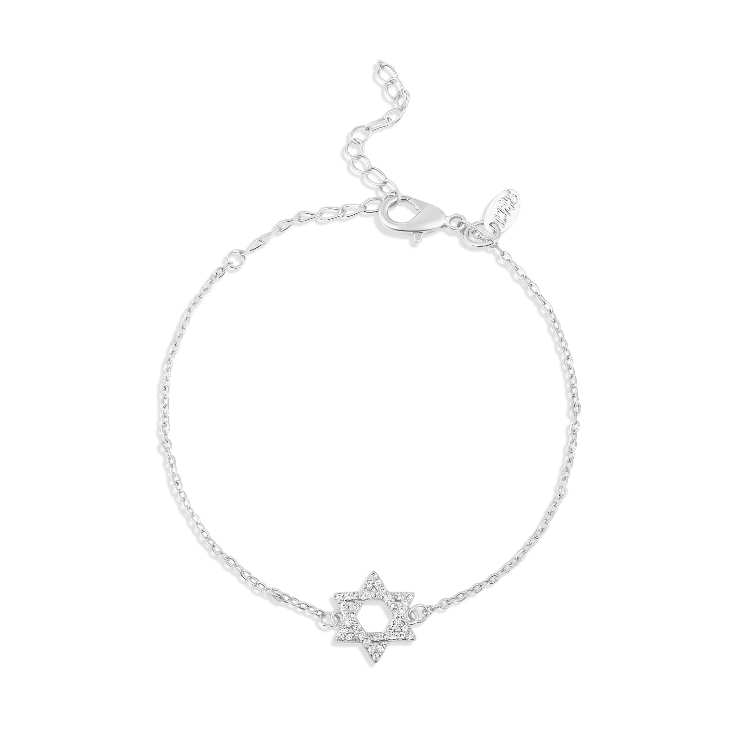 Pave Star Of David Bracelet - Silver