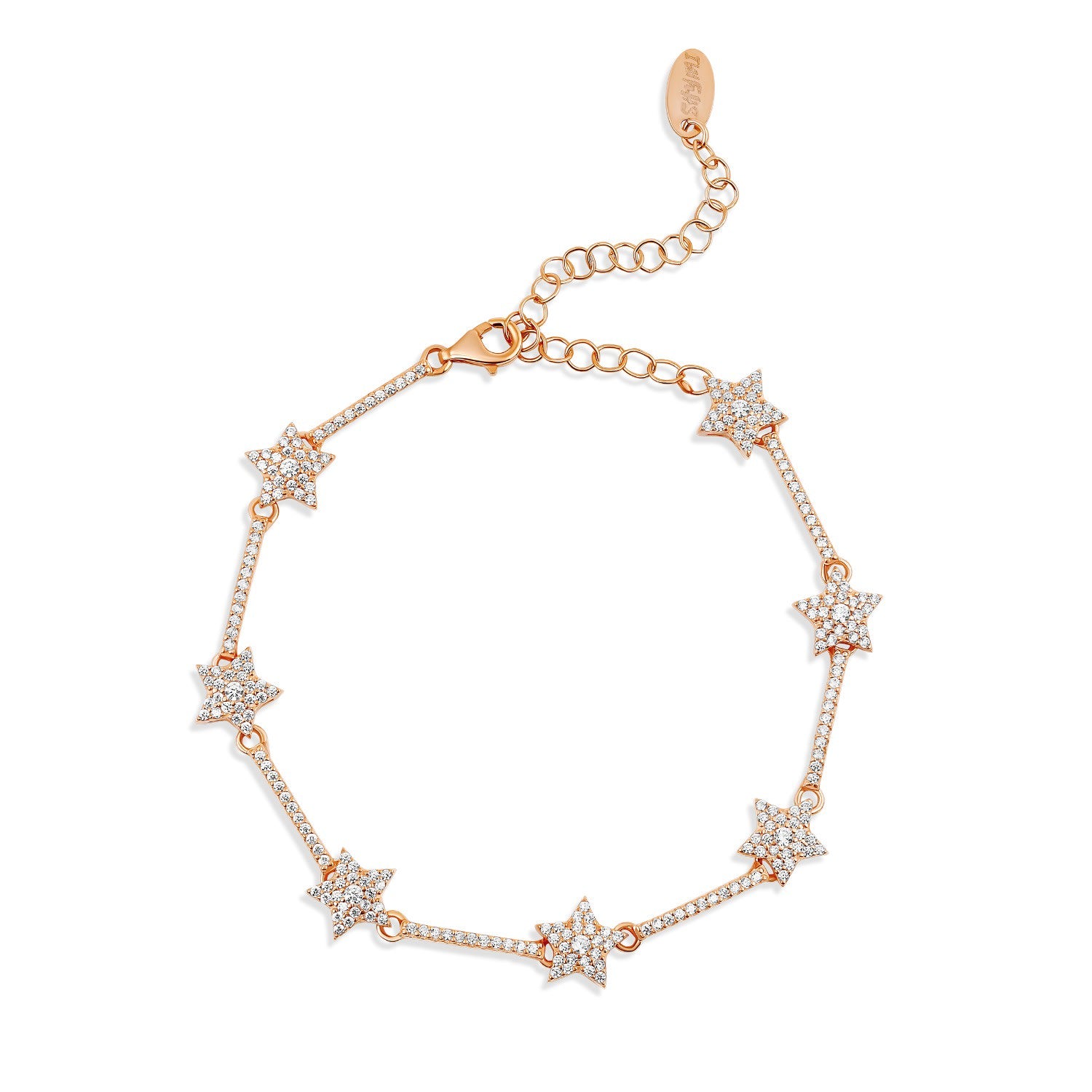 Pave Star Tennis Bracelet - Rose