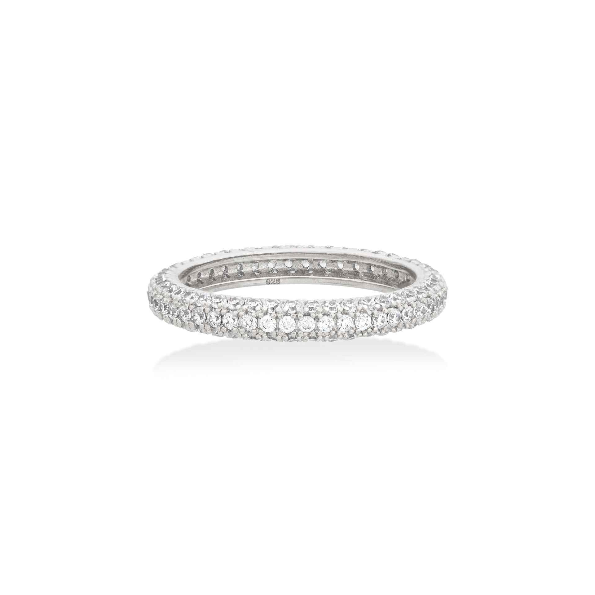 Pave Thin Ring Silver