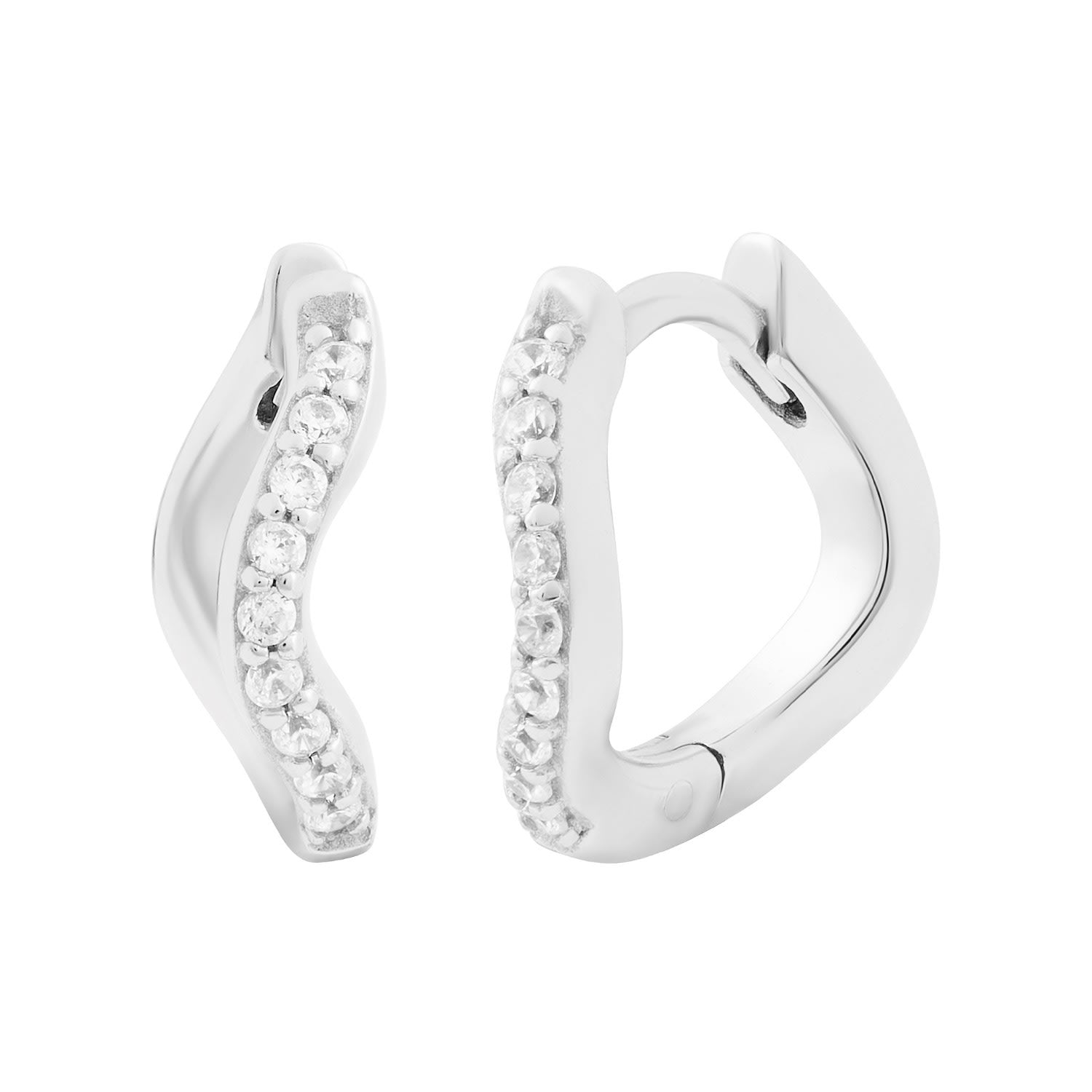 Siren Pavè Huggies - Silver