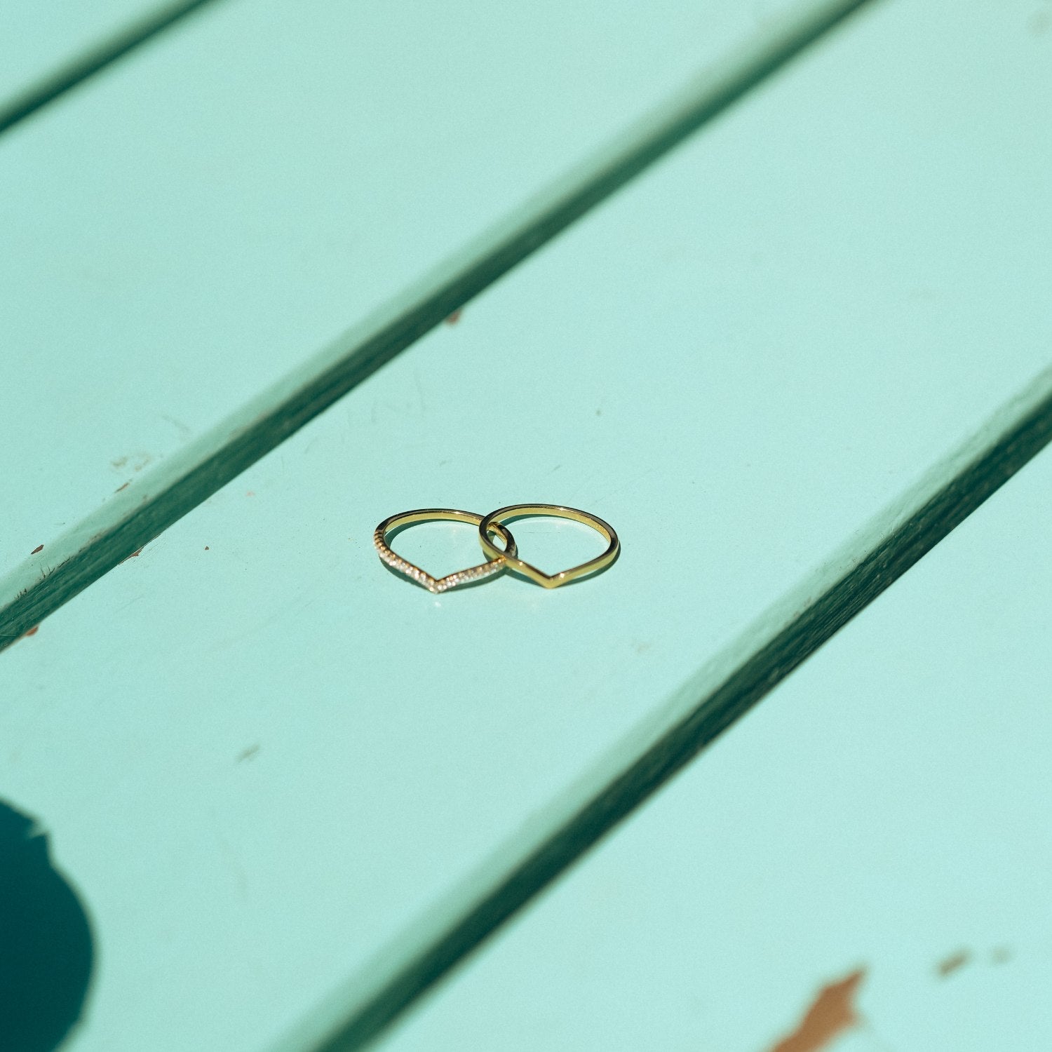 Pave Wishbone V Sterling Silver Ring