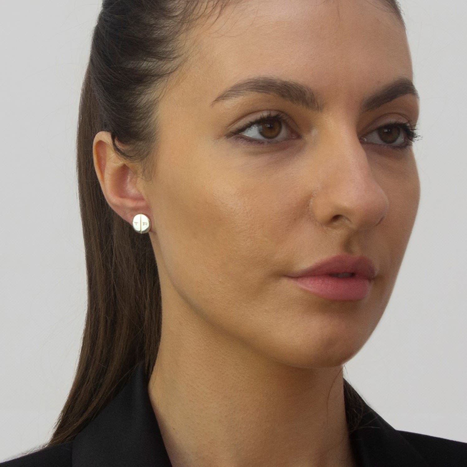 Round Mini Pill Stud Sterling Silver