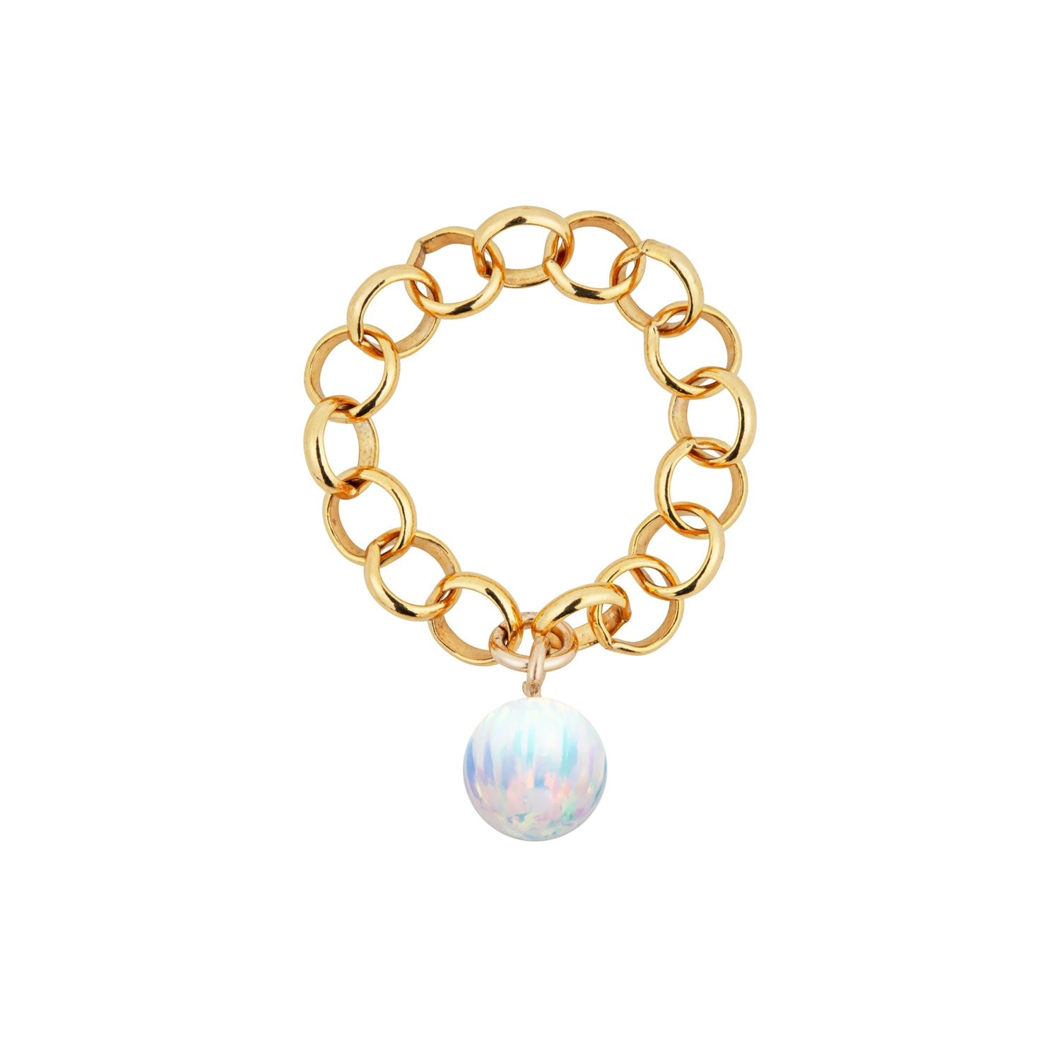 Aelia Ice Opal Chain Ring - Gold