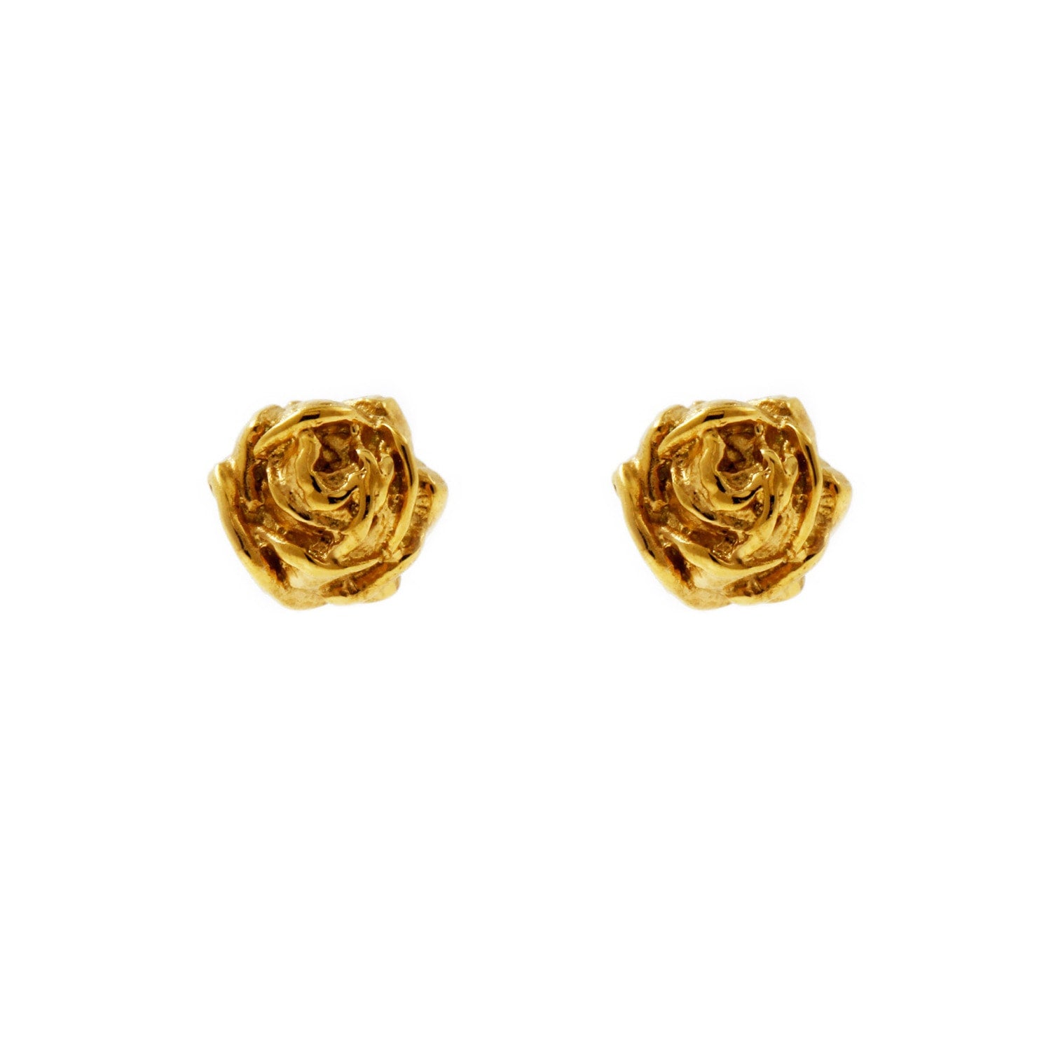 Tiny Rose Stud Earrings Gold