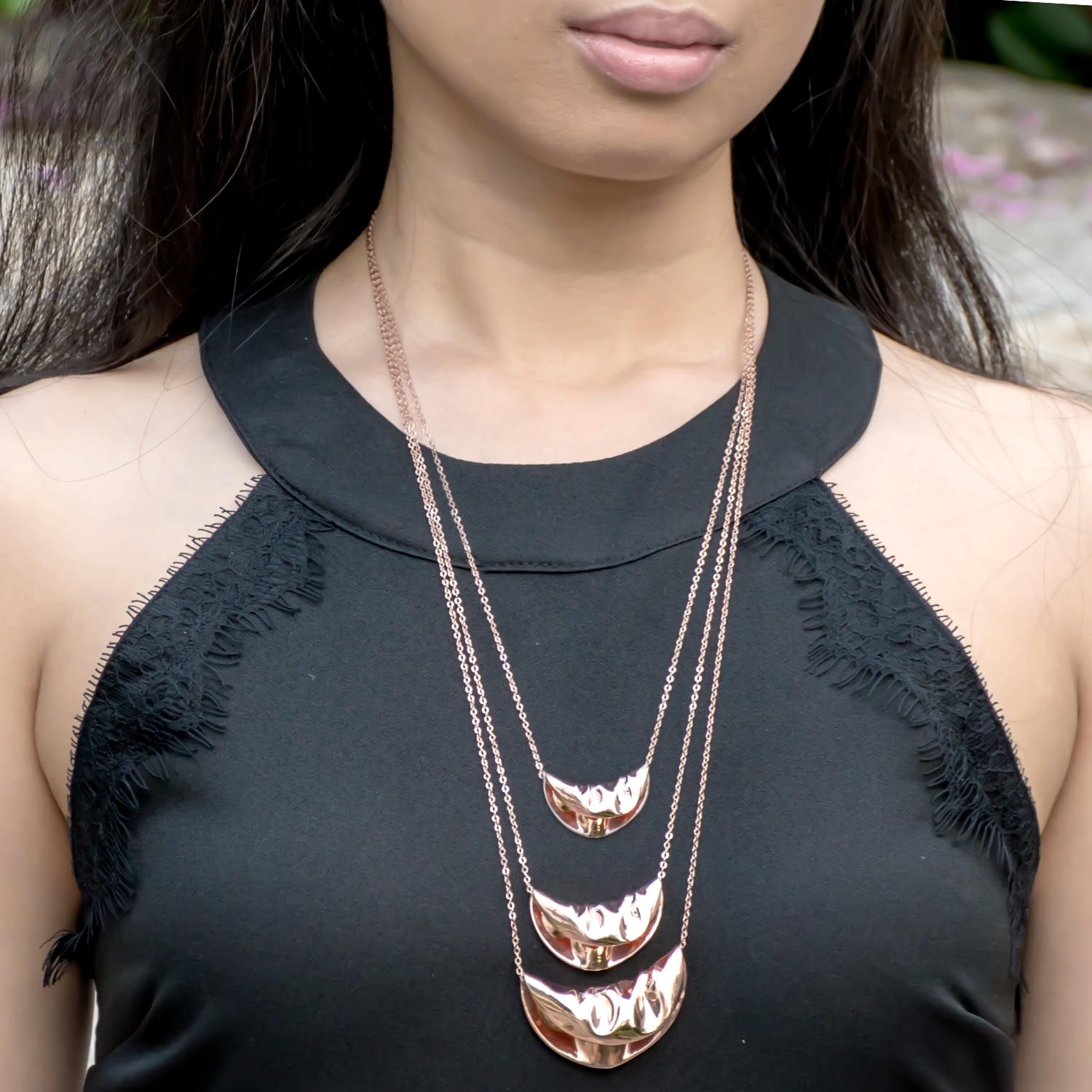 Plié Pendant Draped Circle Small