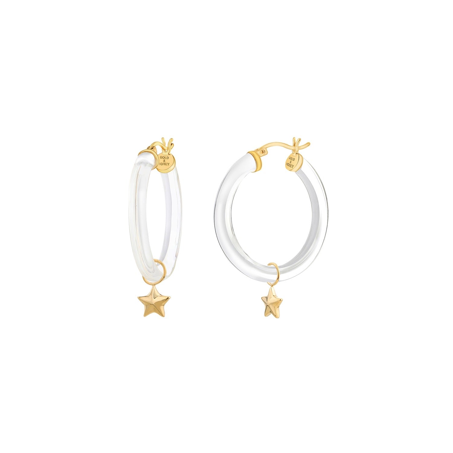 Mini Star Charm Hoop Earrings