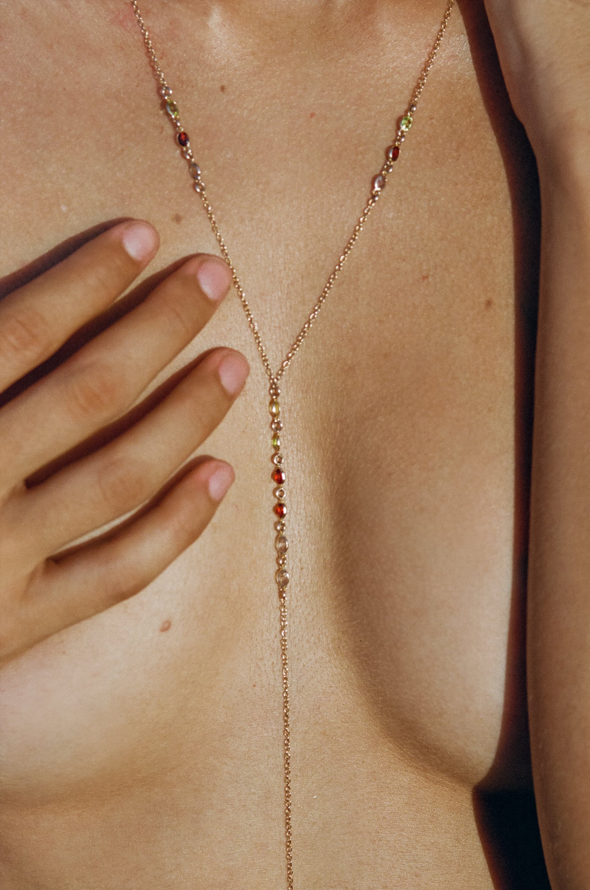 Bayley Multi Gemstone Gold Body Chain