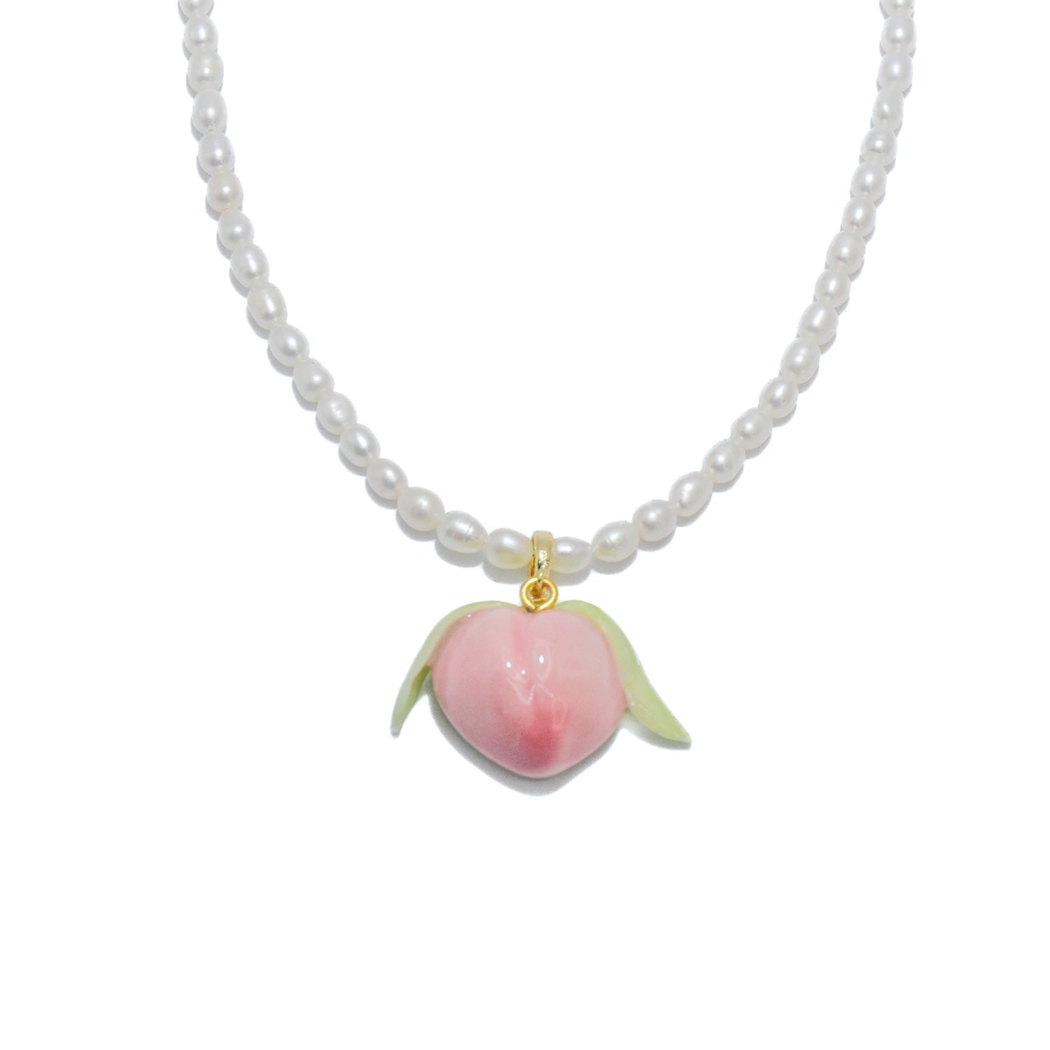 Peach It Double Sided Pendent Freshwater Pearl Necklace Choker