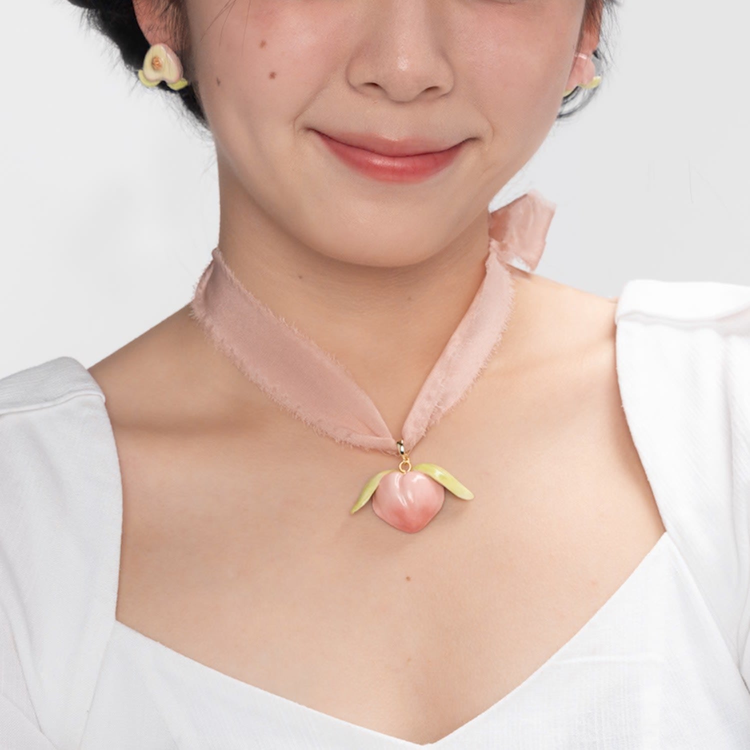 Peach It Double Sided Pink Silk Necklace