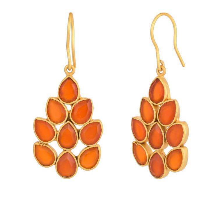 Peacock Tail Drops In Carnelian