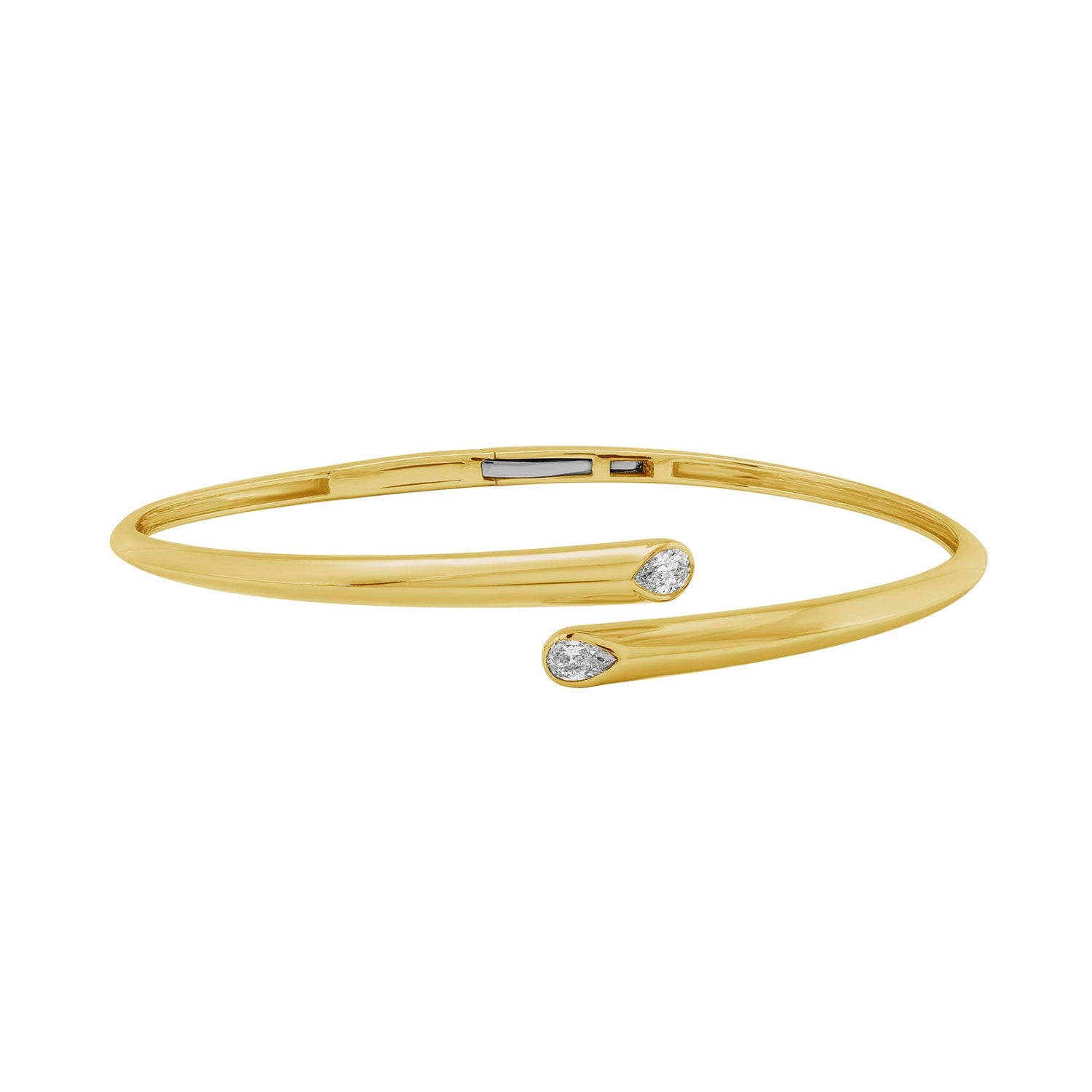 Pear Cut Diamond Cuff Bracelet In Yellow Gold – Fine Jewelry For Everyday Elegance