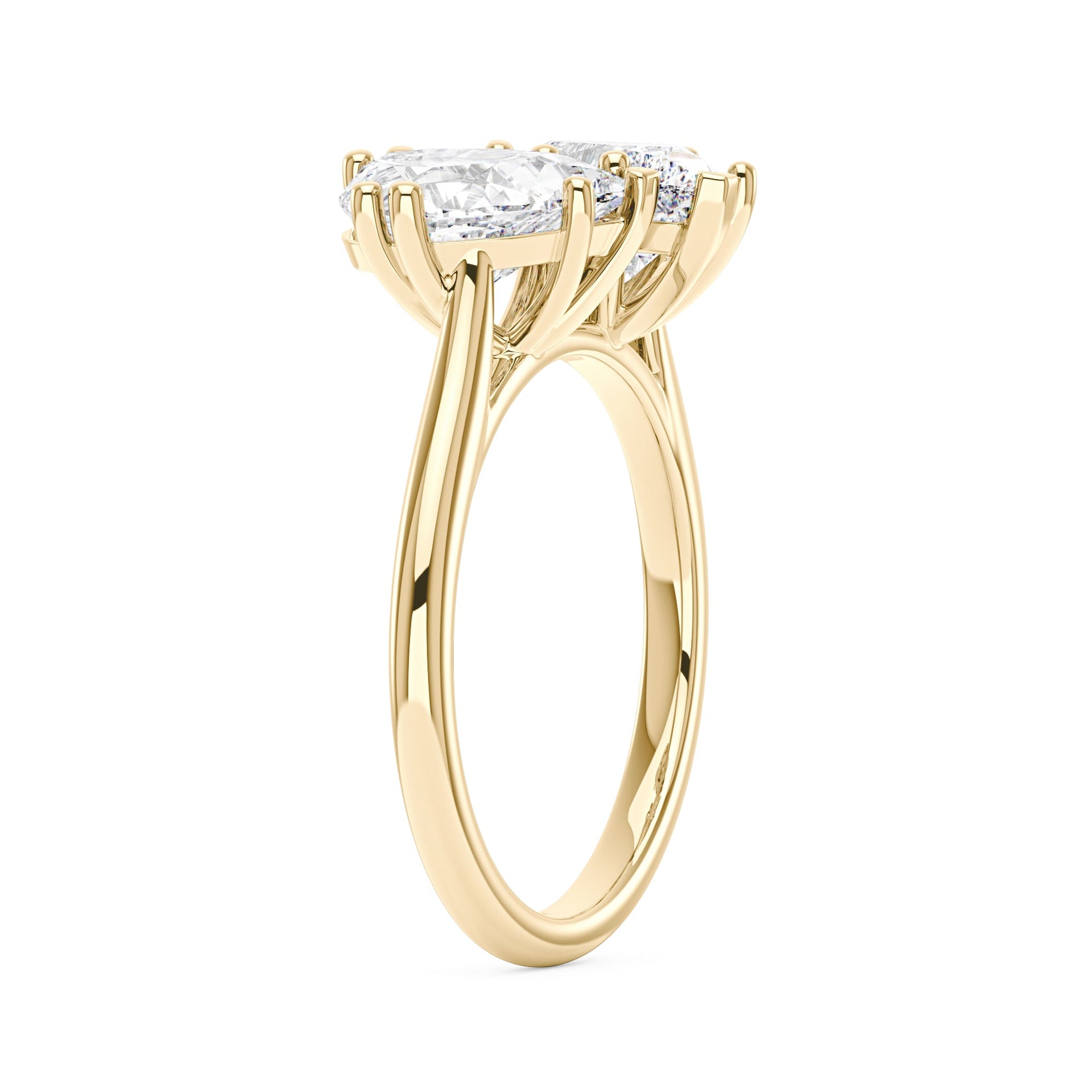 4 Carat Pear Shaped Moissanite Toi et Moi Ring