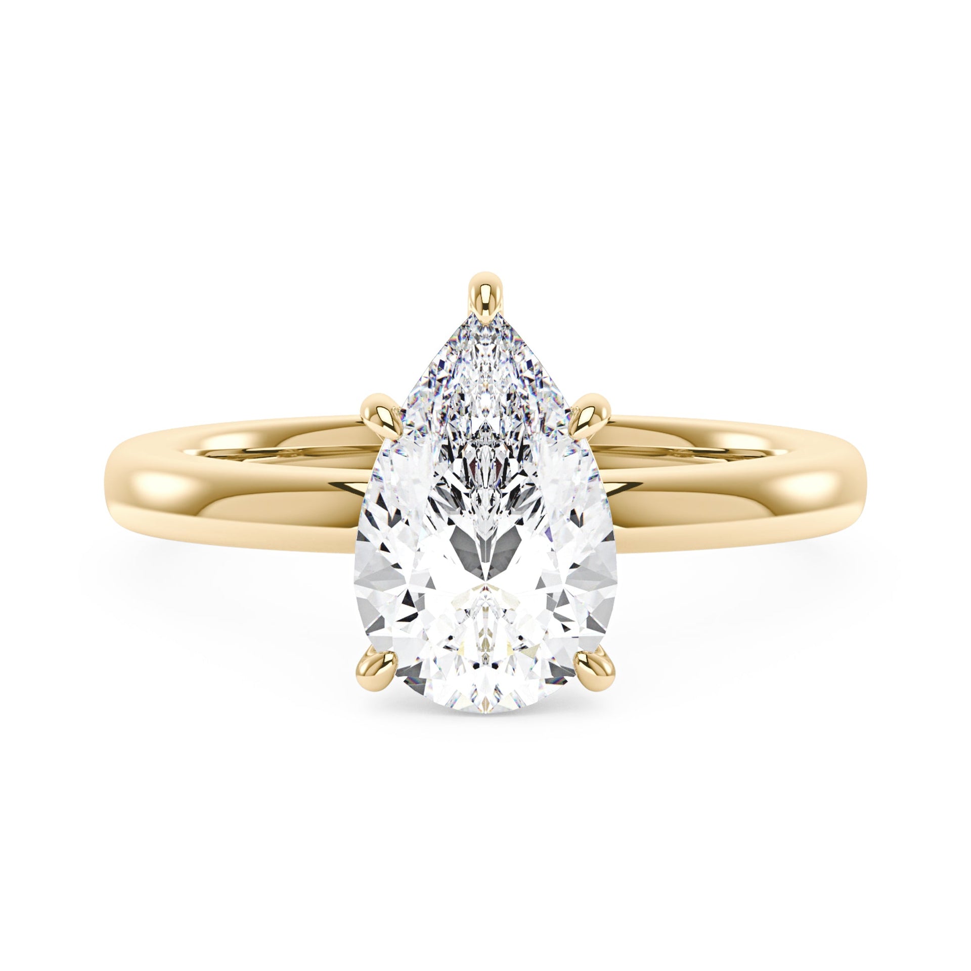 3 Carat Pear-Shaped Moissanite Solitaire Engagement Ring