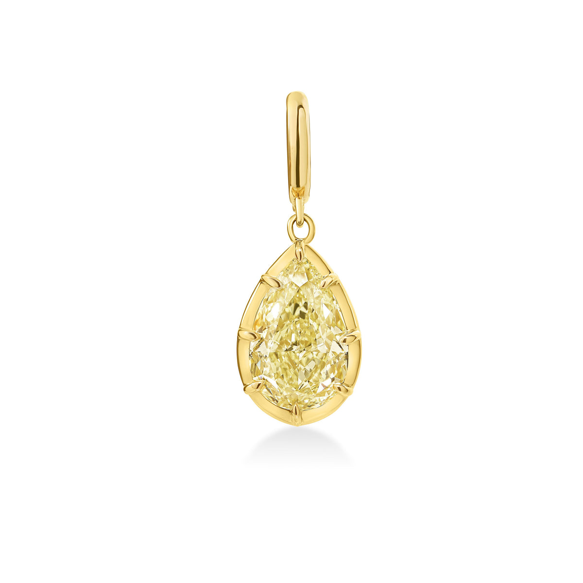 Georgian Pear Yellow Lab Diamond Pendant