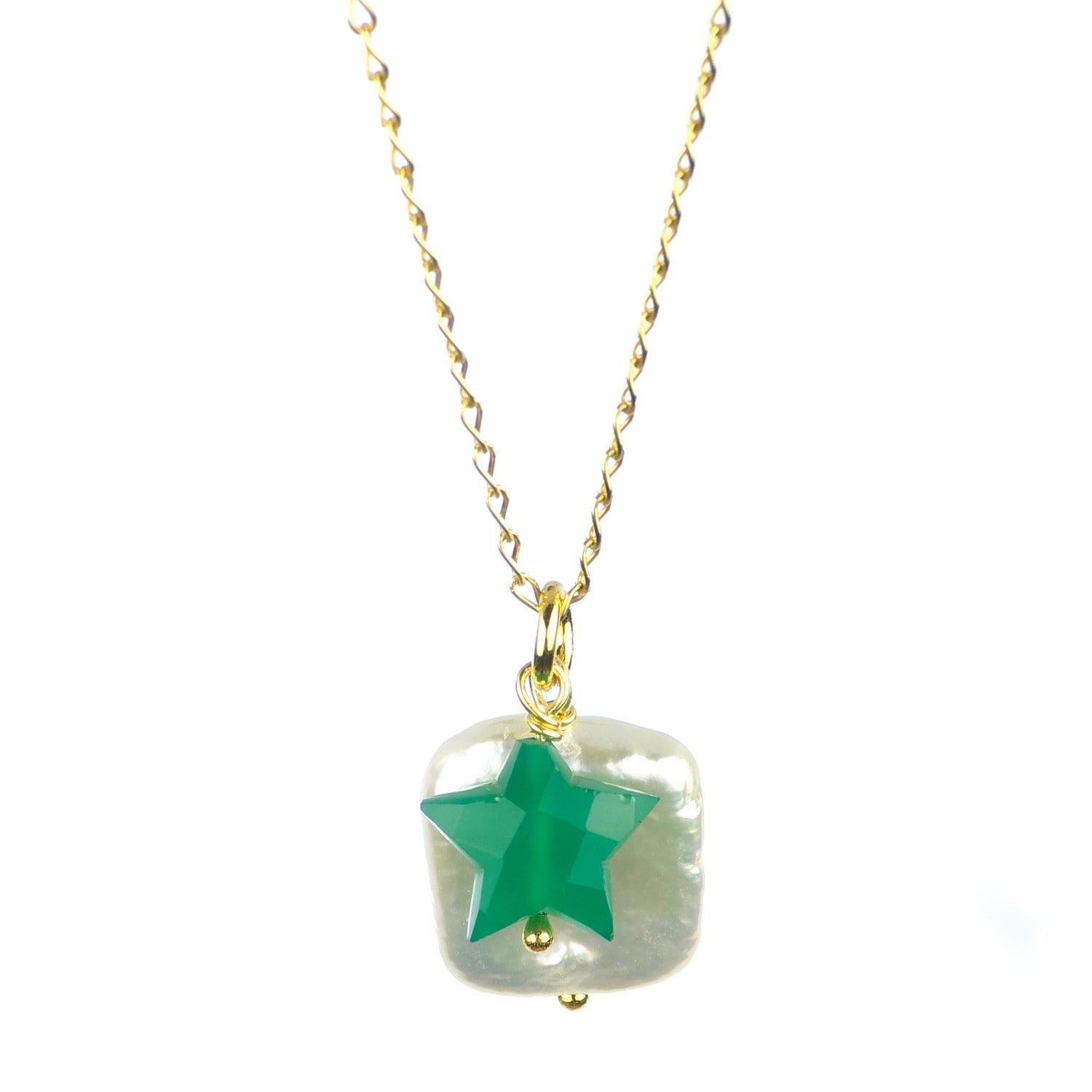 Pearl And Green Onyx Necklace