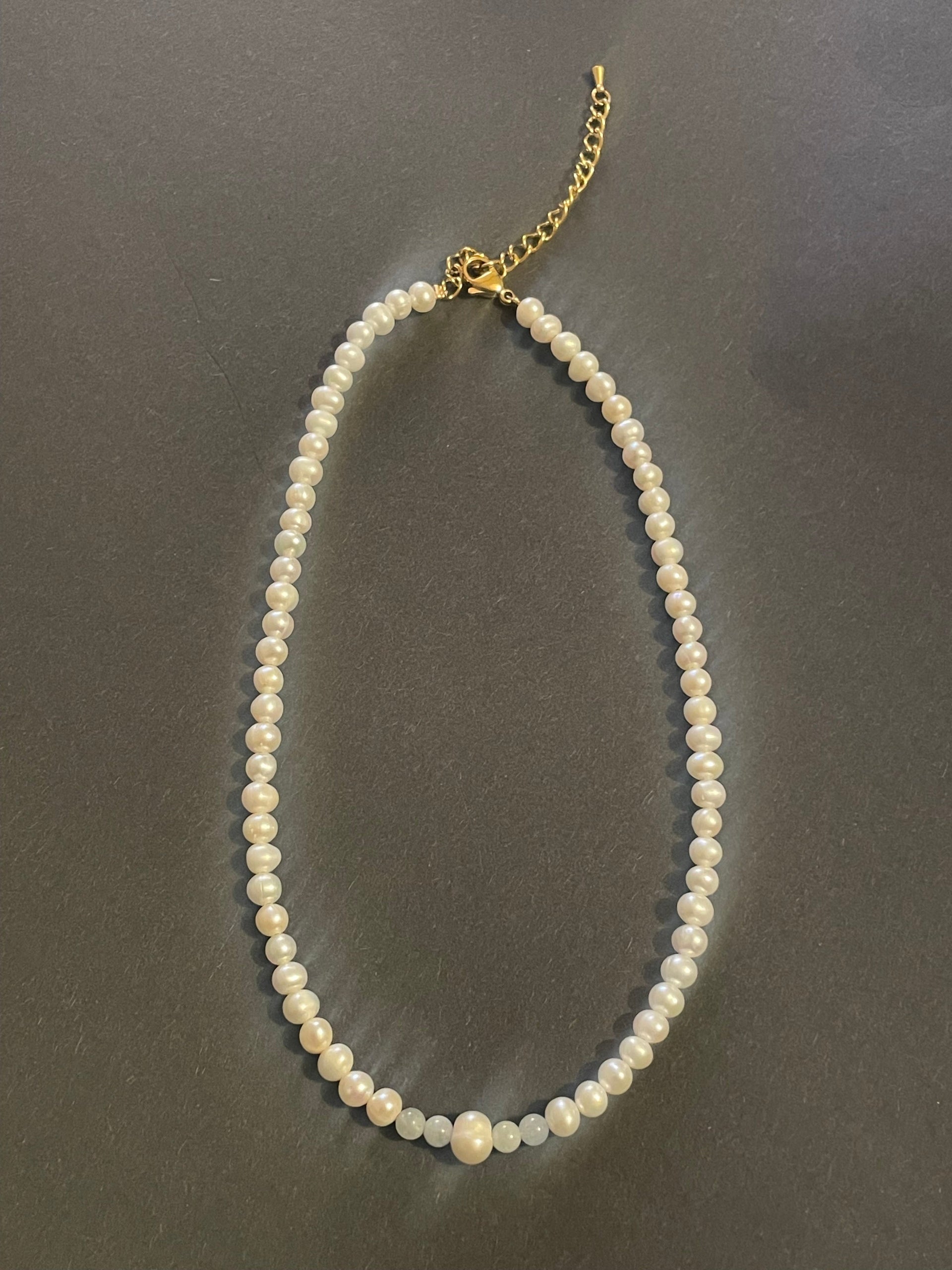 Pearl & Aquamarine Necklace