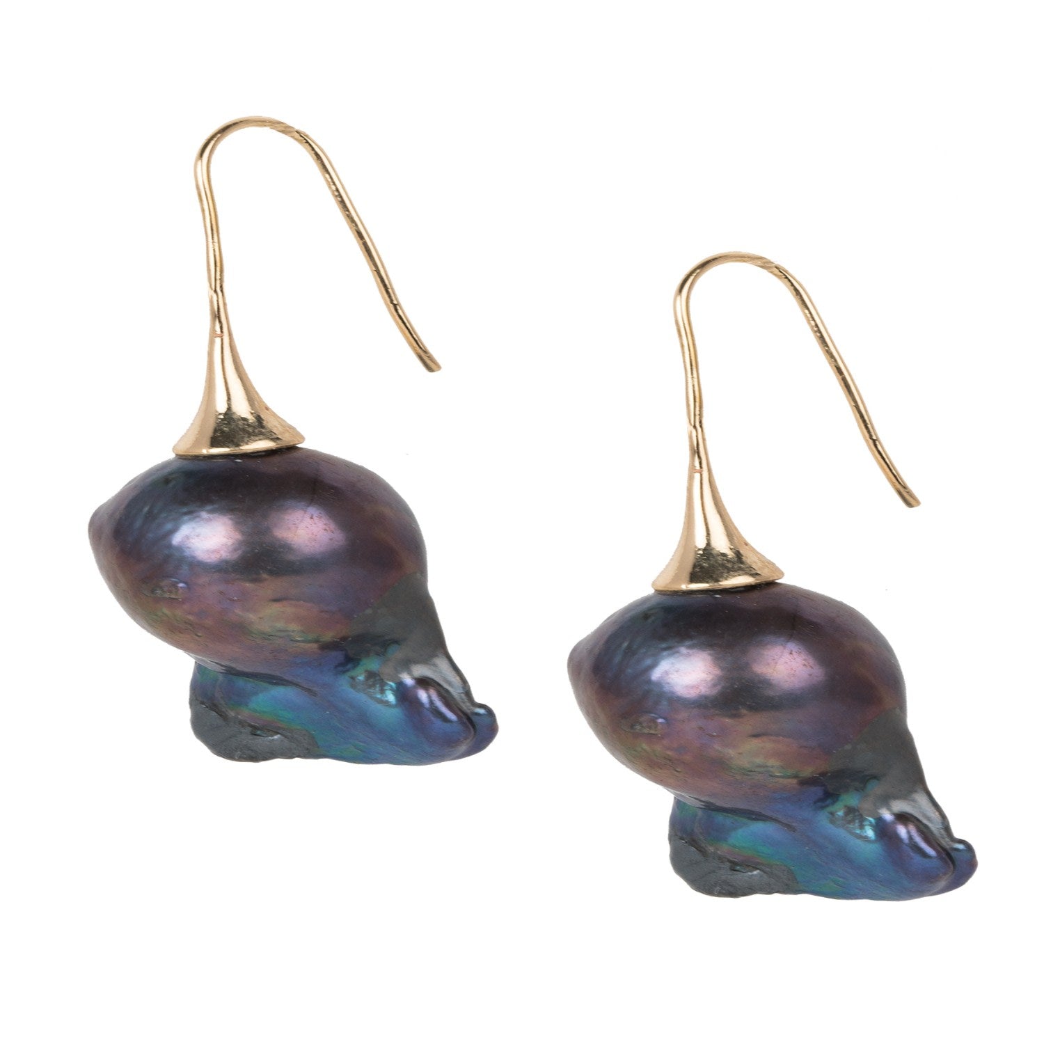 Pearl Baroque Drop Gray Earrings