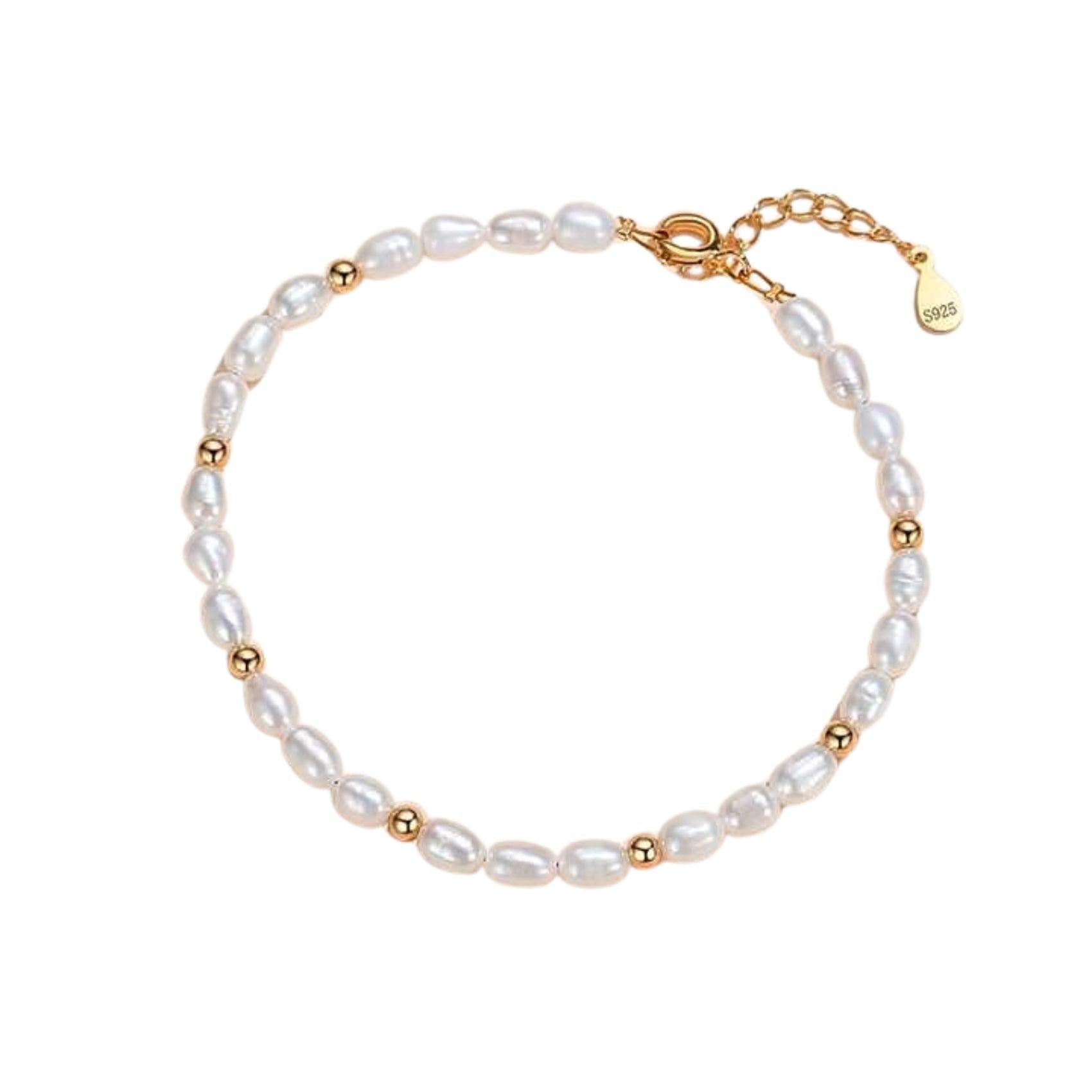 Pearl Beaded Gold Bracelet