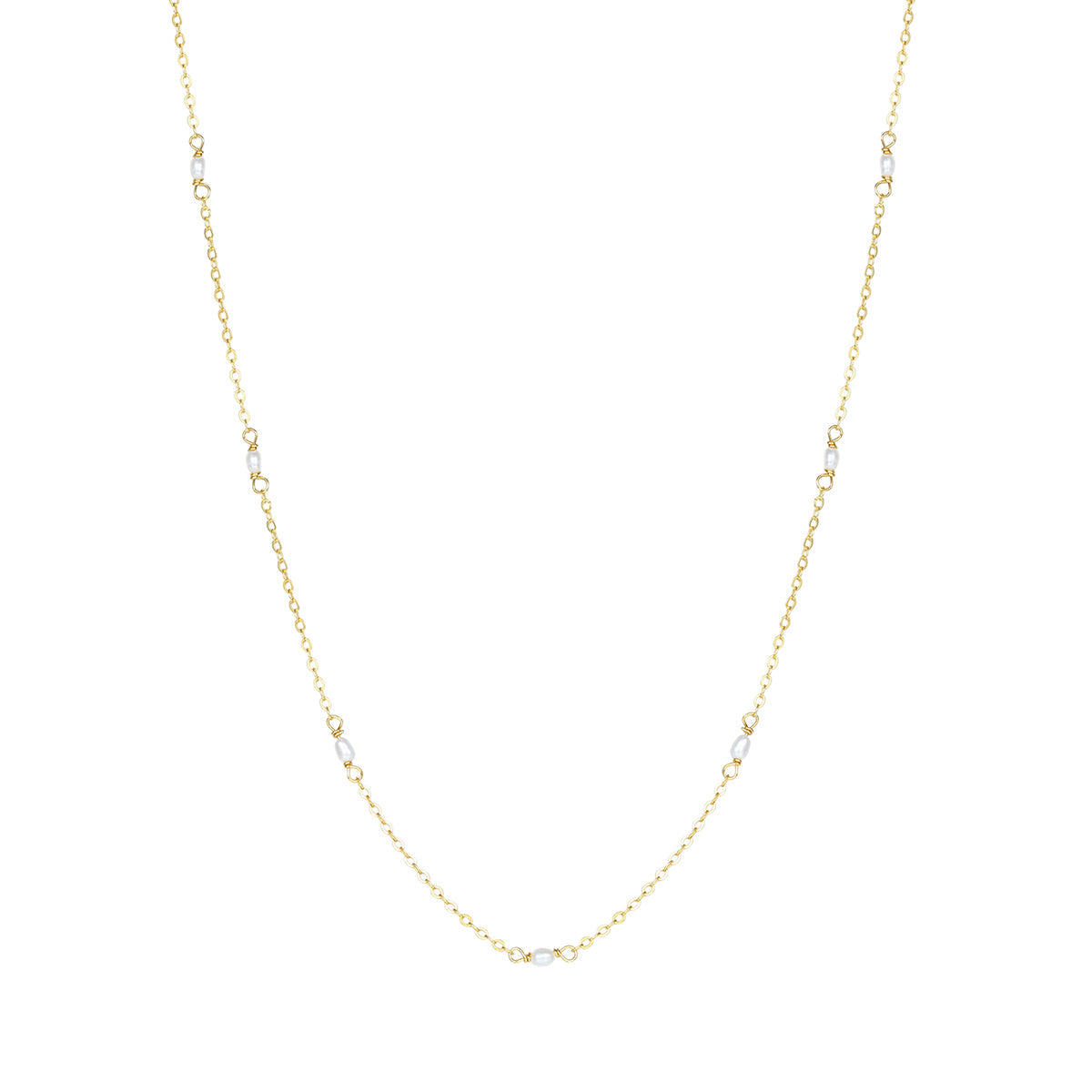 Pearl Chain Necklace Sterling Silver