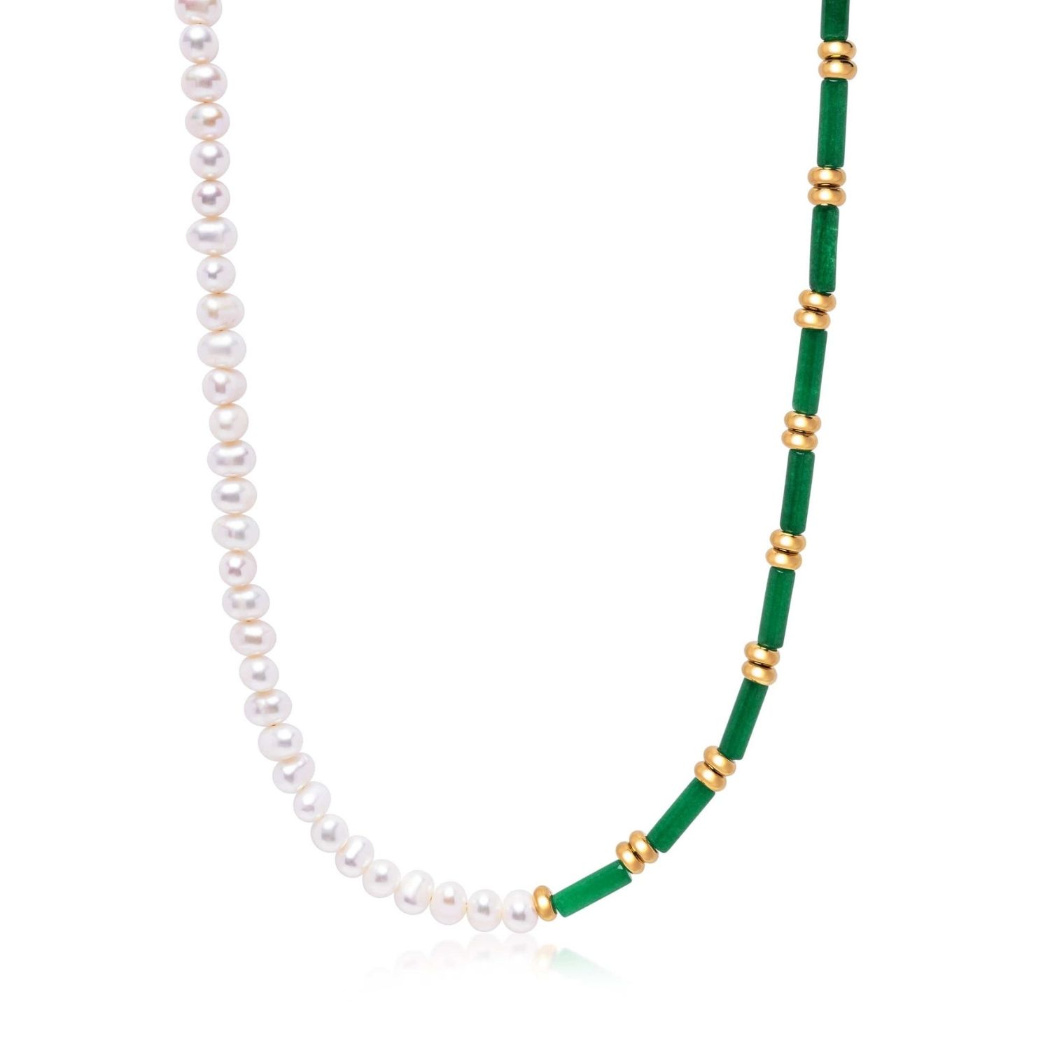 Pearl Choker With Green Agate
