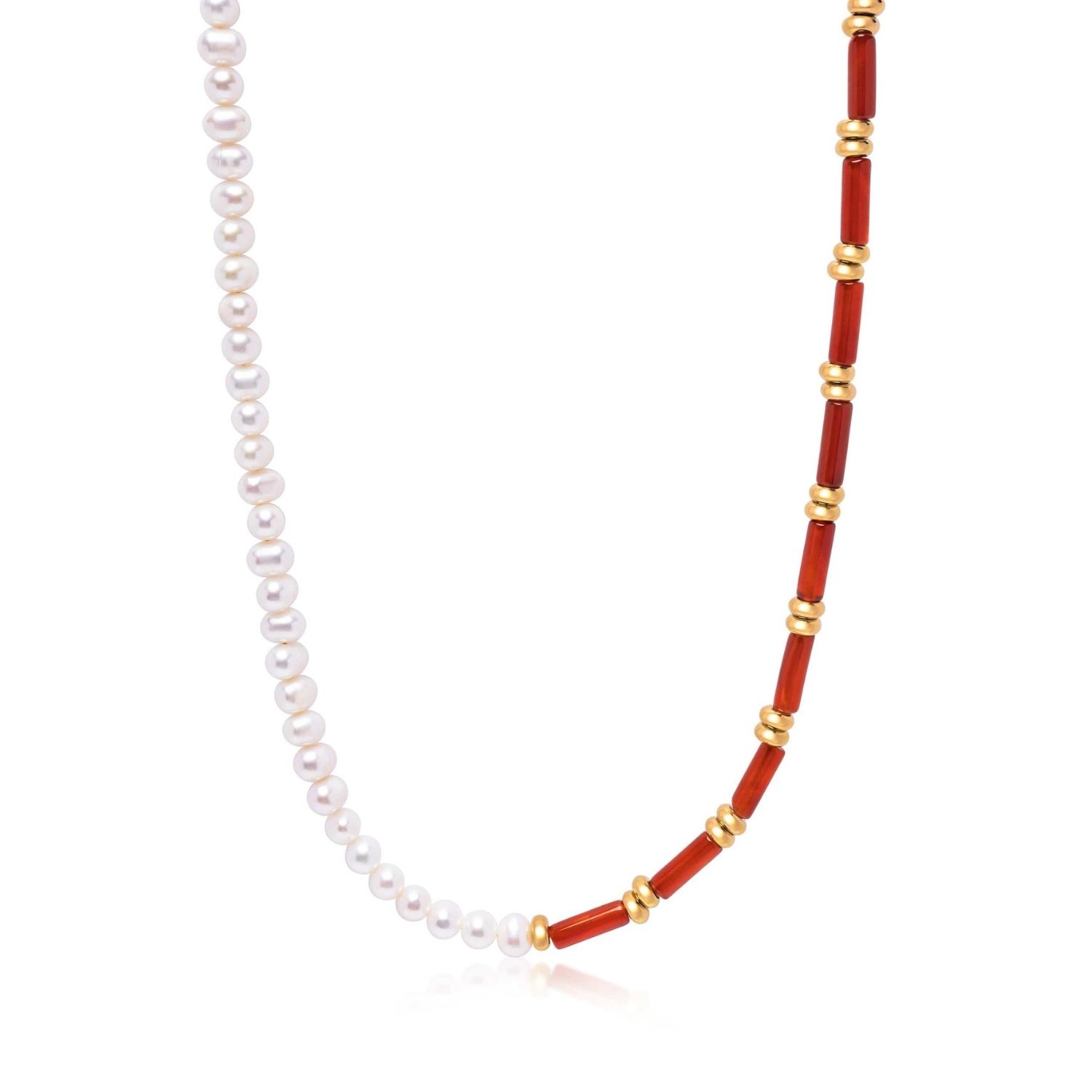 Pearl Choker With Red Agate