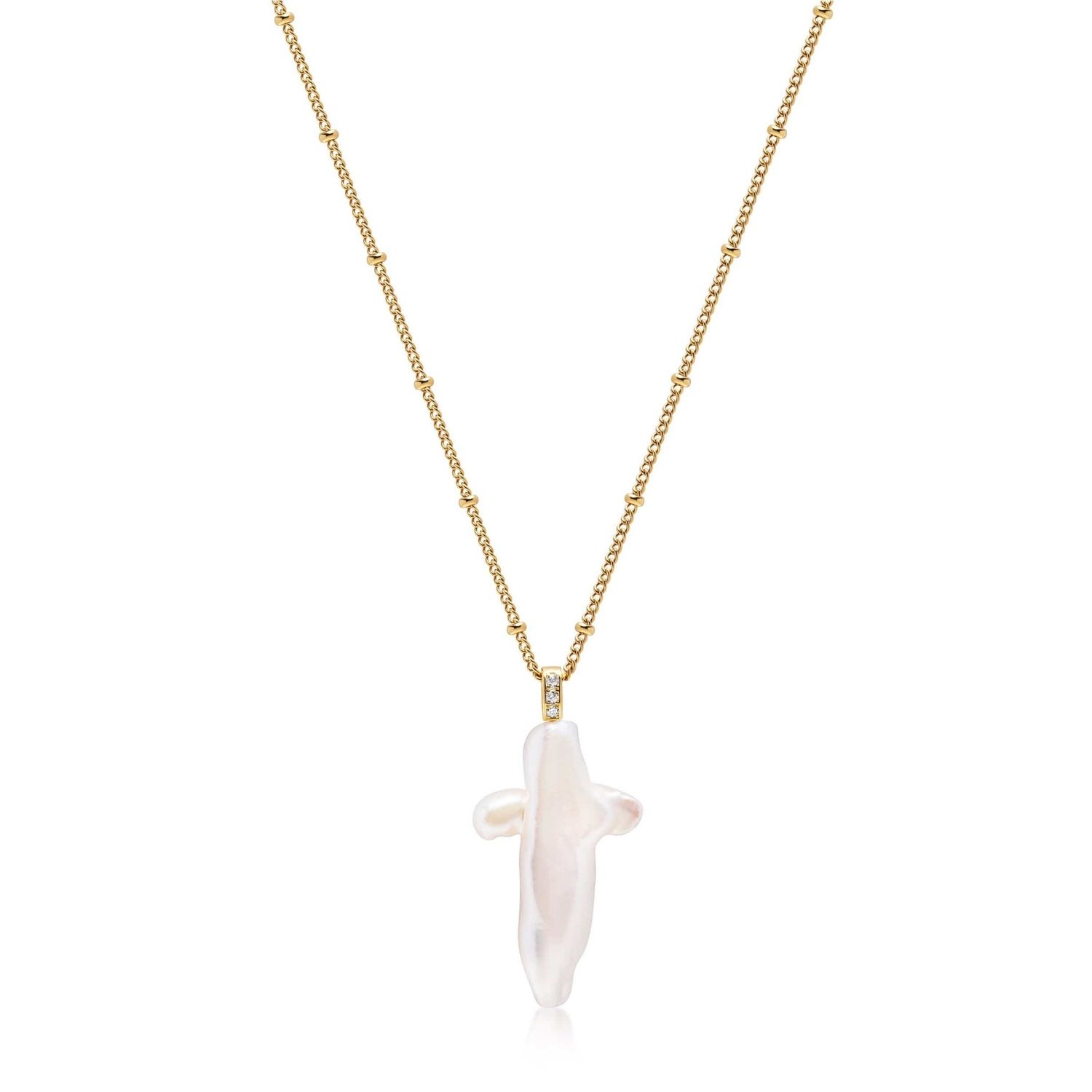 Pearl Cross Chain Necklace