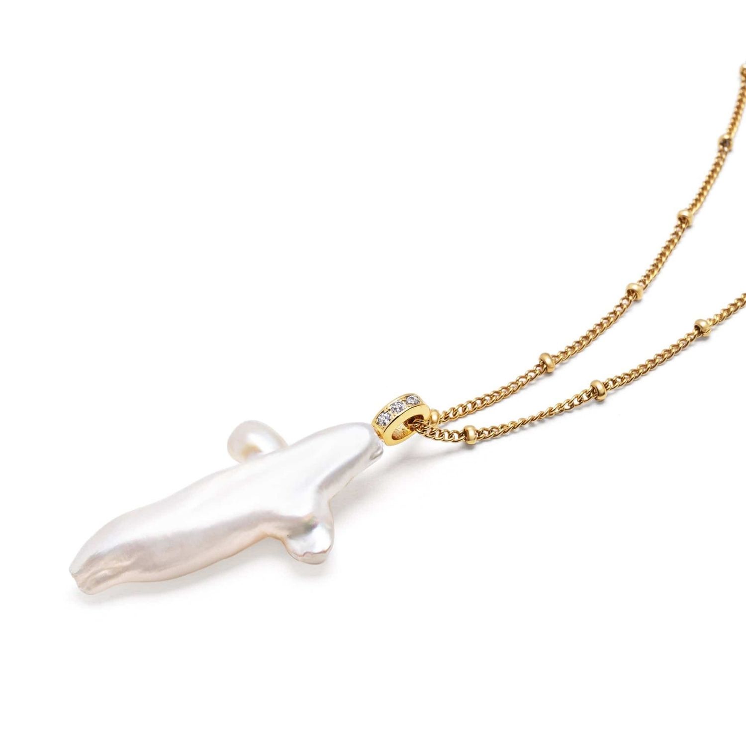 Pearl Cross Chain Necklace
