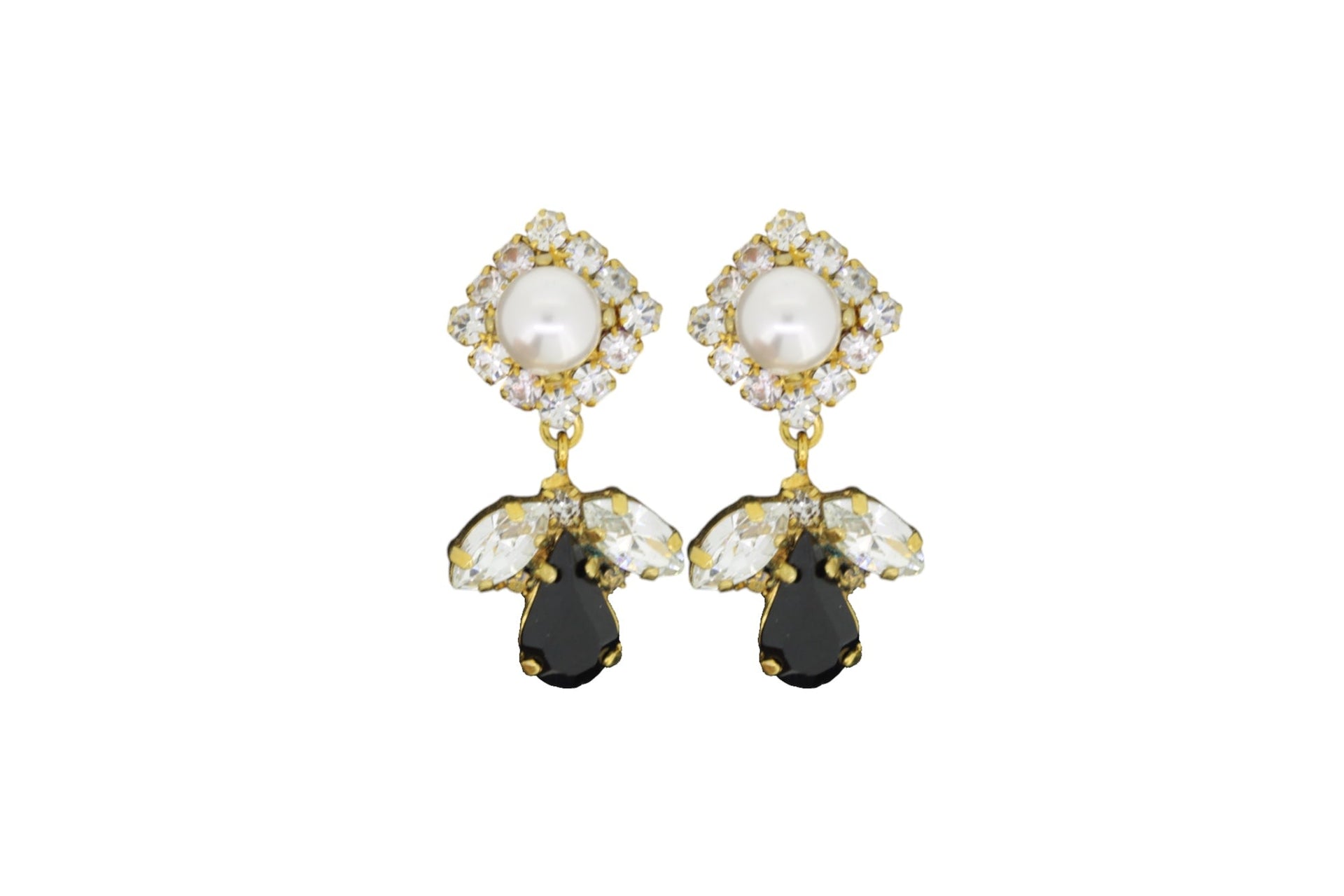 Pearl & Crystal Dangle Earrings