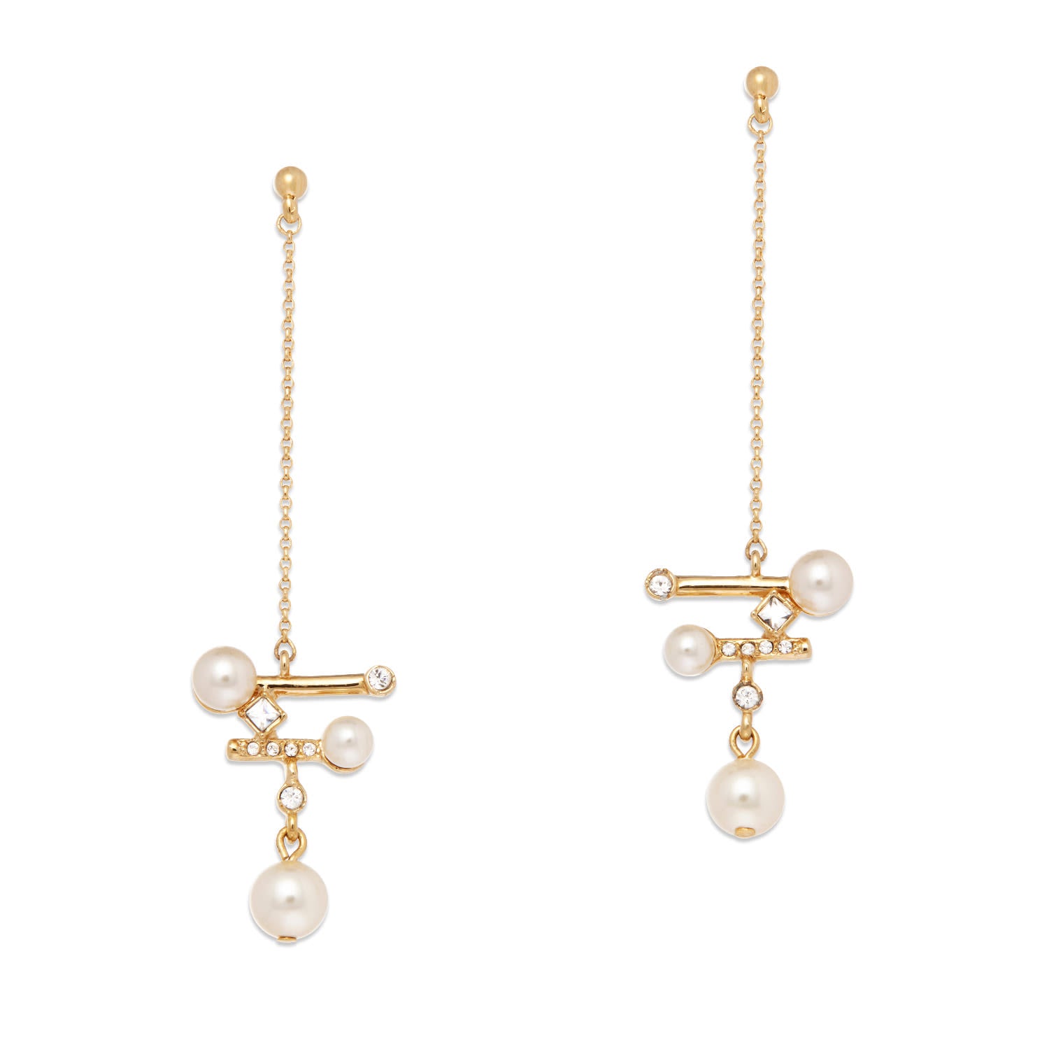 Pearl & Crystal Statement Drop Earring, Series Pearl Light