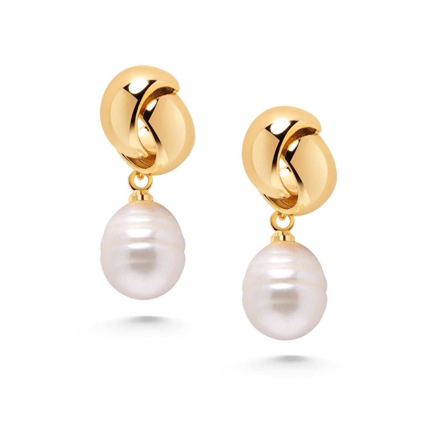 Pearl Drop Earrings In Gold