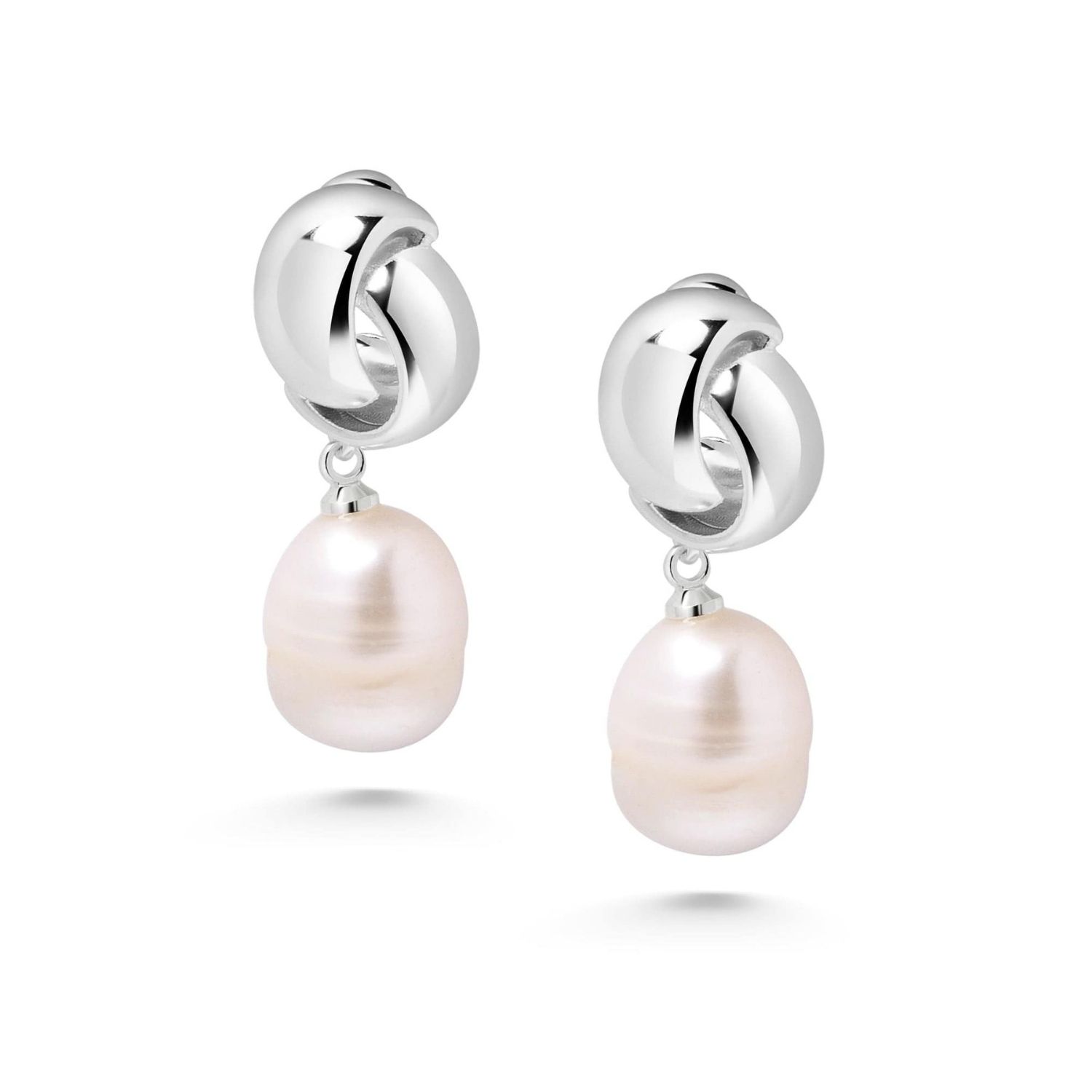 Pearl Drop Earrings In Silver