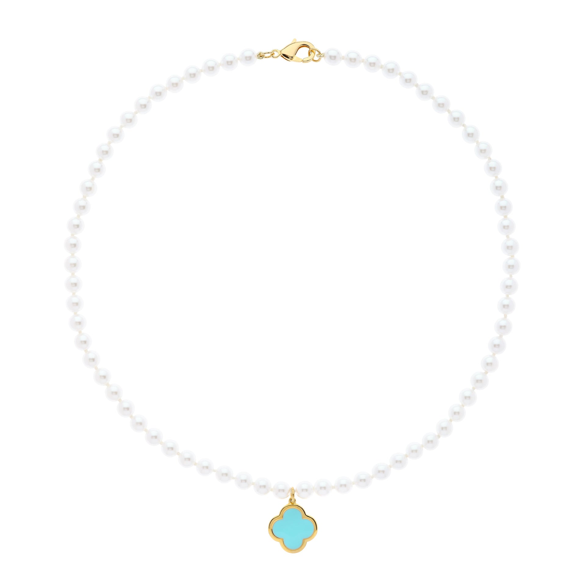 Pearl & Enamel Flower Pendant