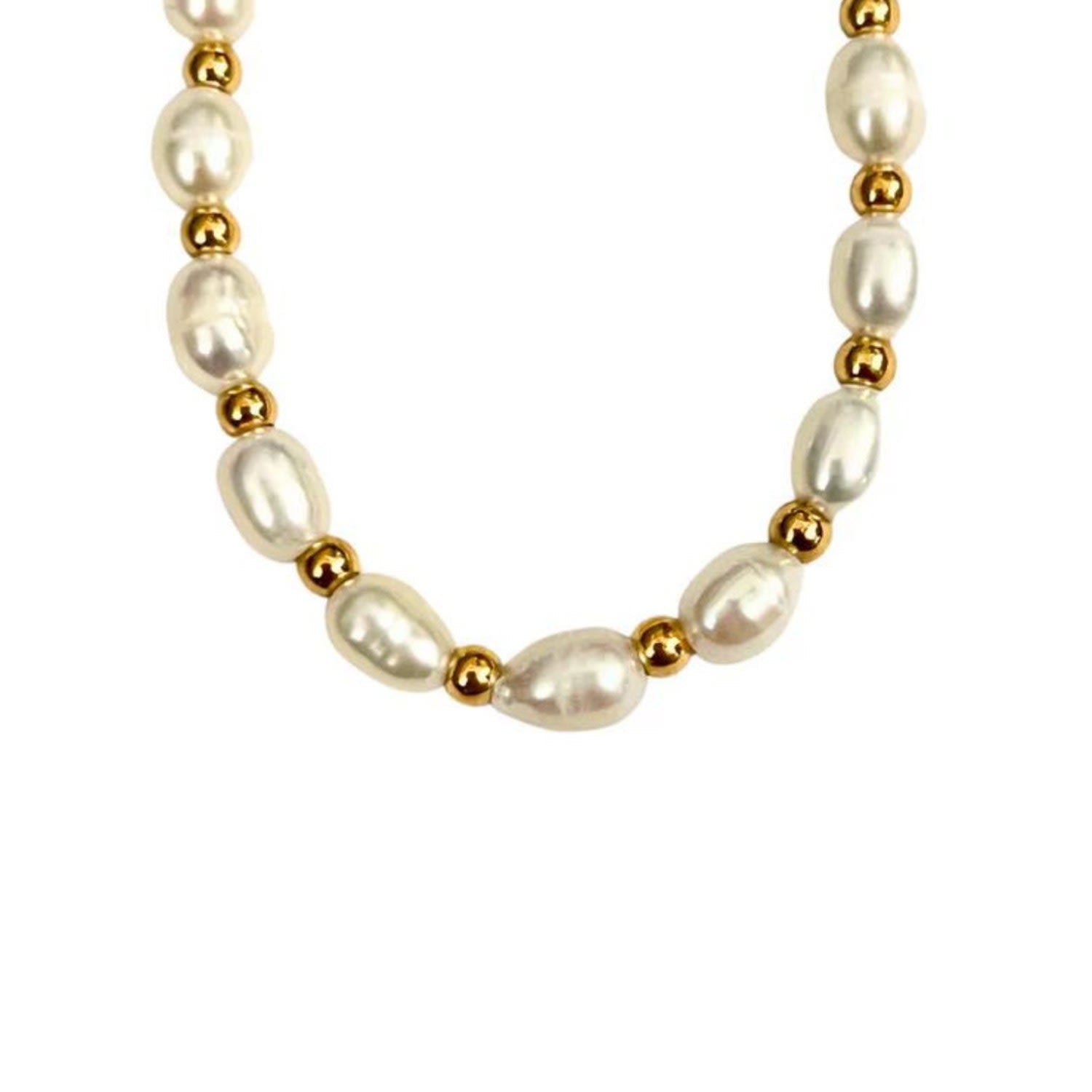 Pearl Gold Bead Necklace