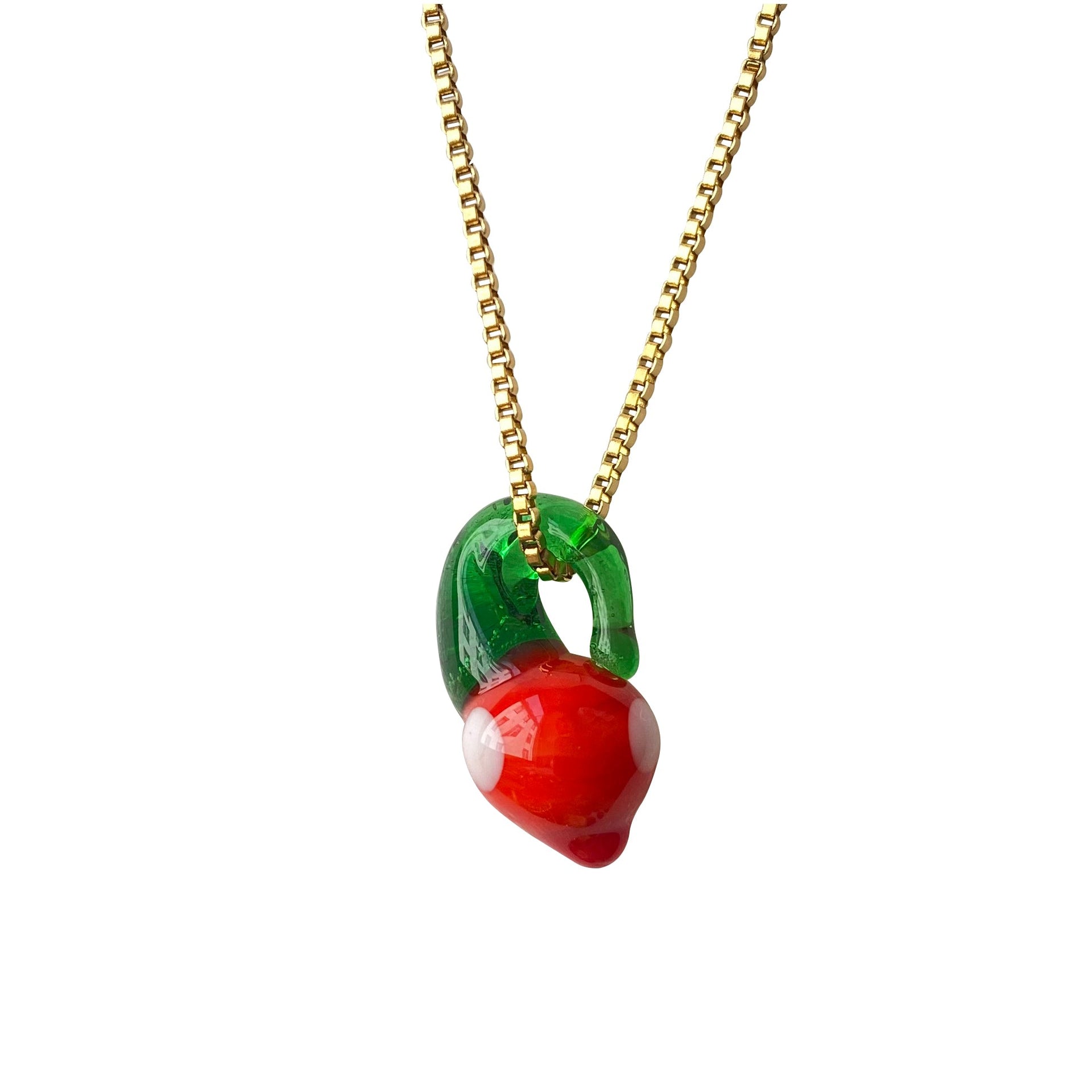 Murano Glass Strawberry Necklace