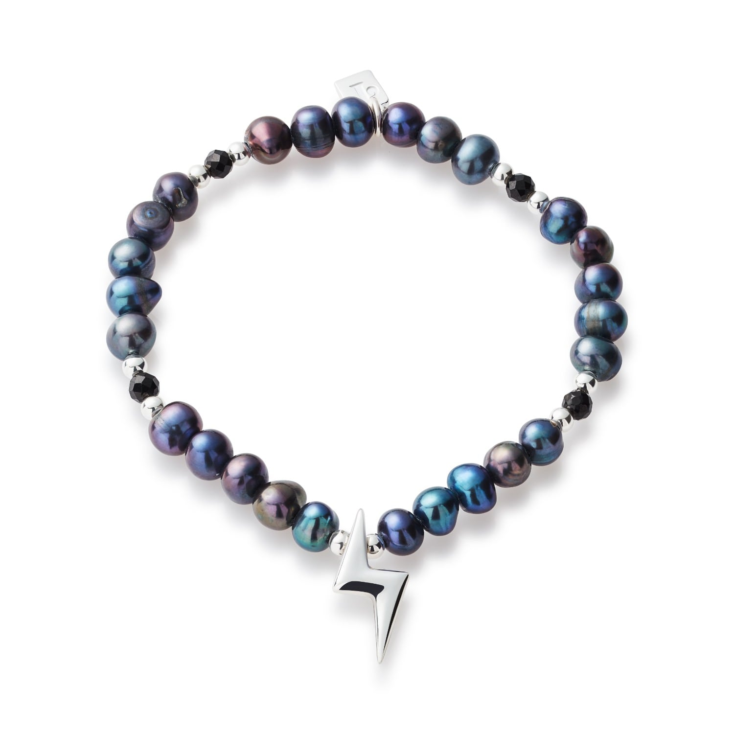 Pearl Onyx Bolt Bracelet - Sterling Silver