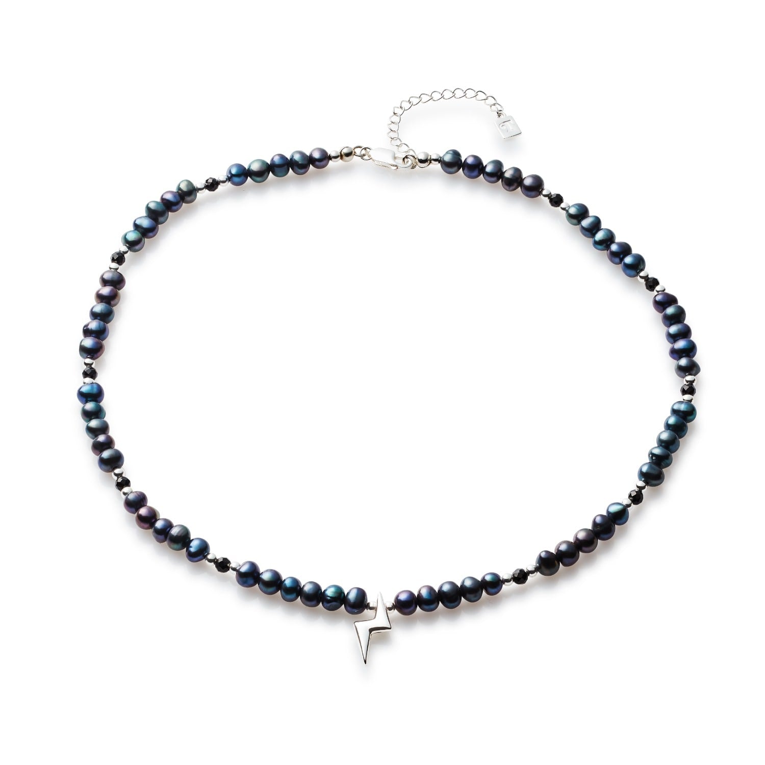 Pearl Onyx Bolt Choker - Sterling Silver