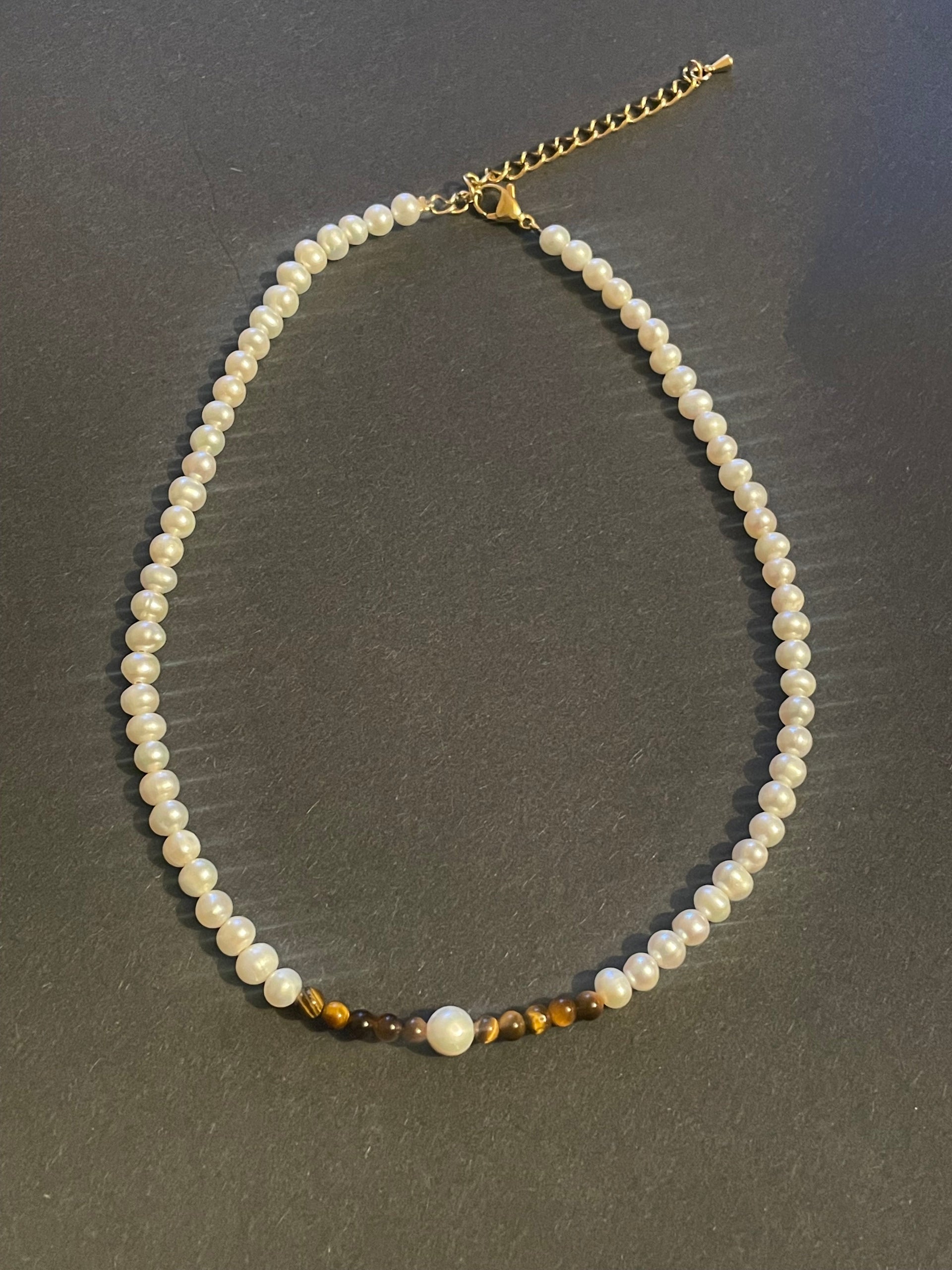 Pearl & Tigers Eye Necklace