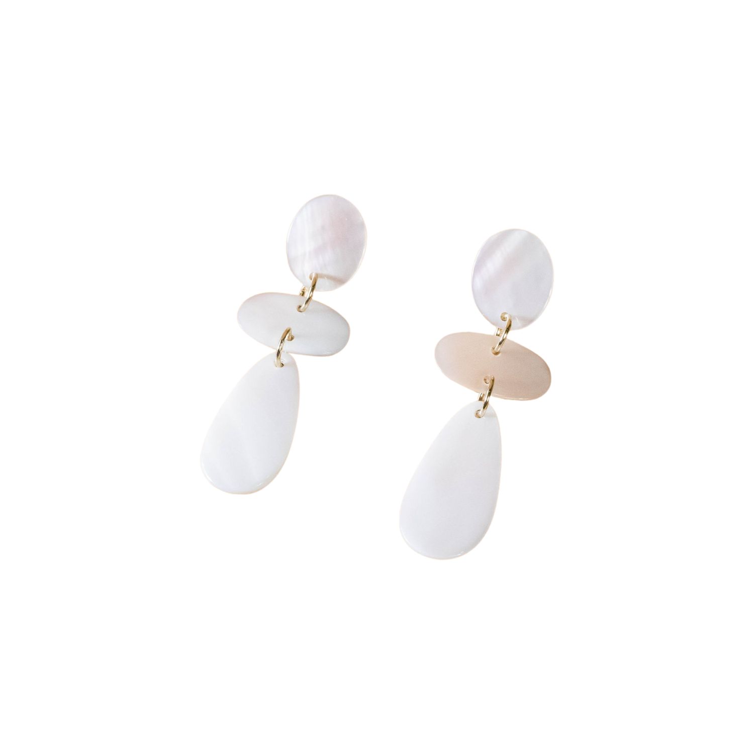 Pearl White Raindrop Mother-Of-Pearl Earrings