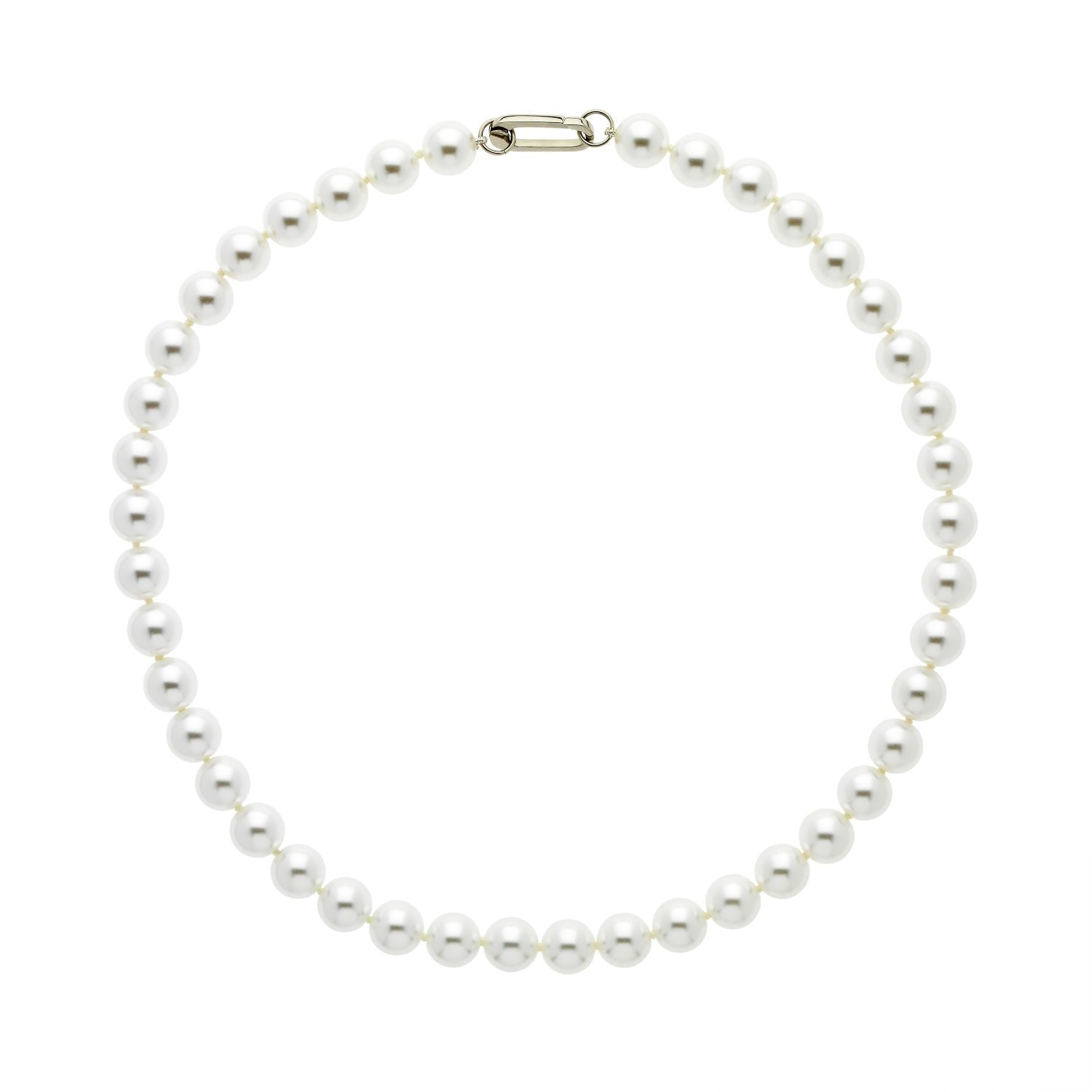 Pearl With Platinum Clasp Necklace