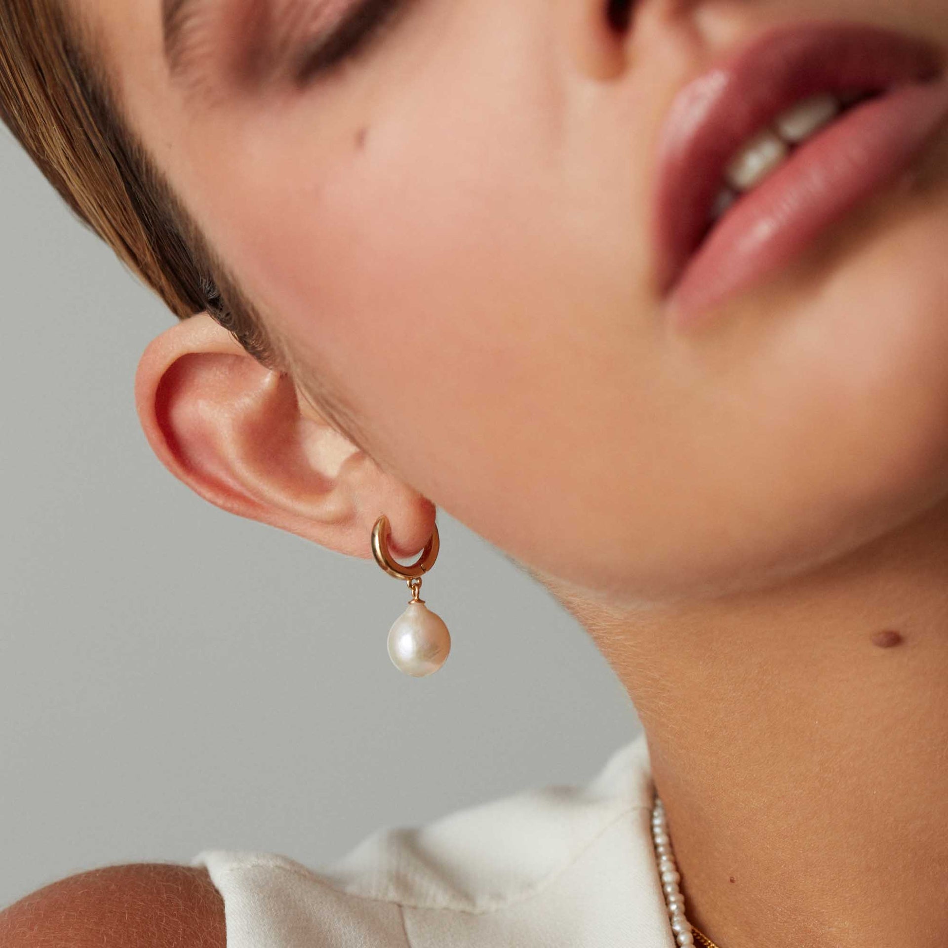 Freshwater Pearl Drop Earrings Silver