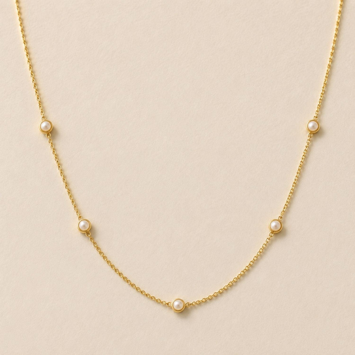 Aurora Pearl Station Necklace