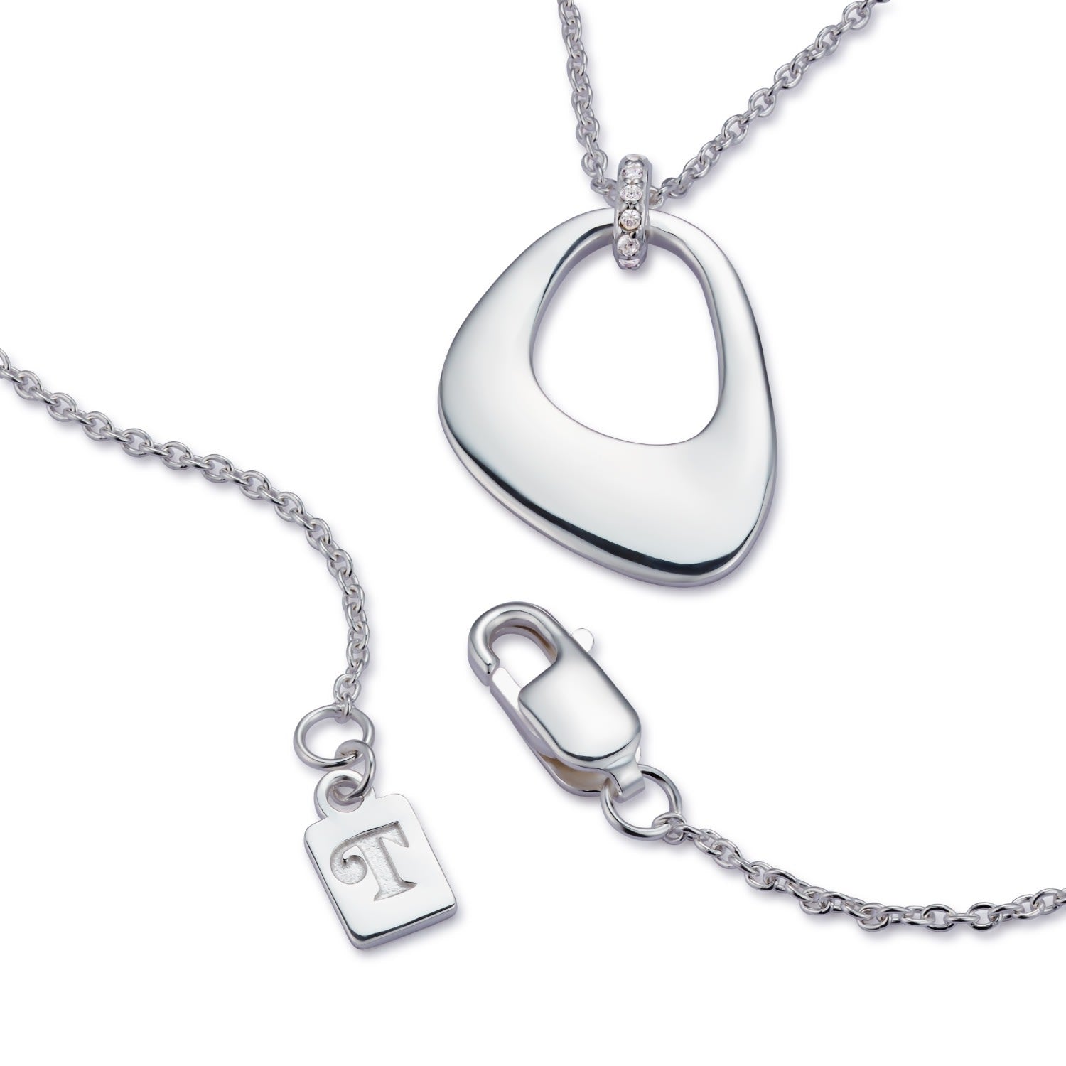 Pebble Drop Pendant Necklace - Sterling Silver